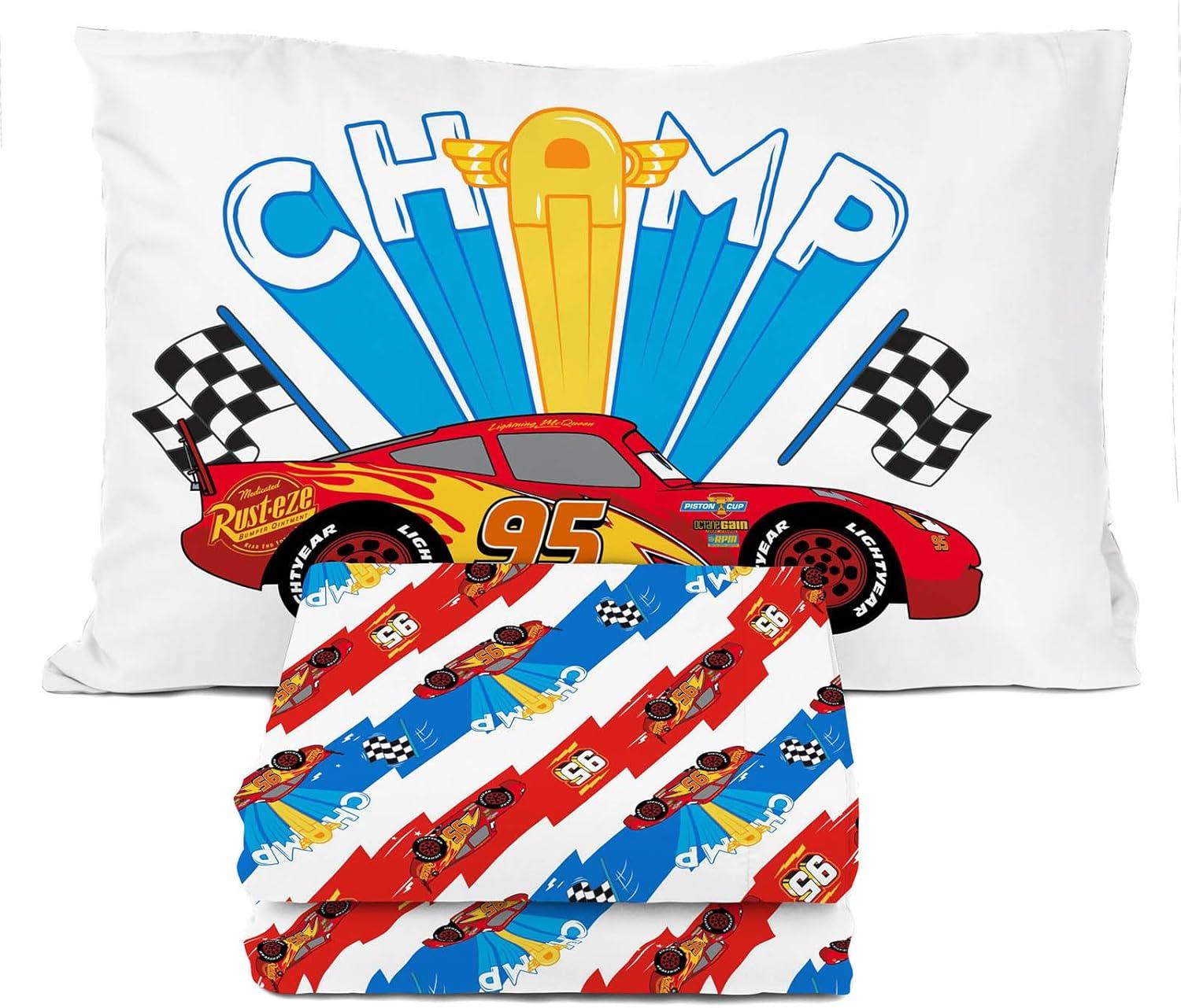 Disney Pixar Cars Lightning McQueen Twin Microfiber Sheet Set