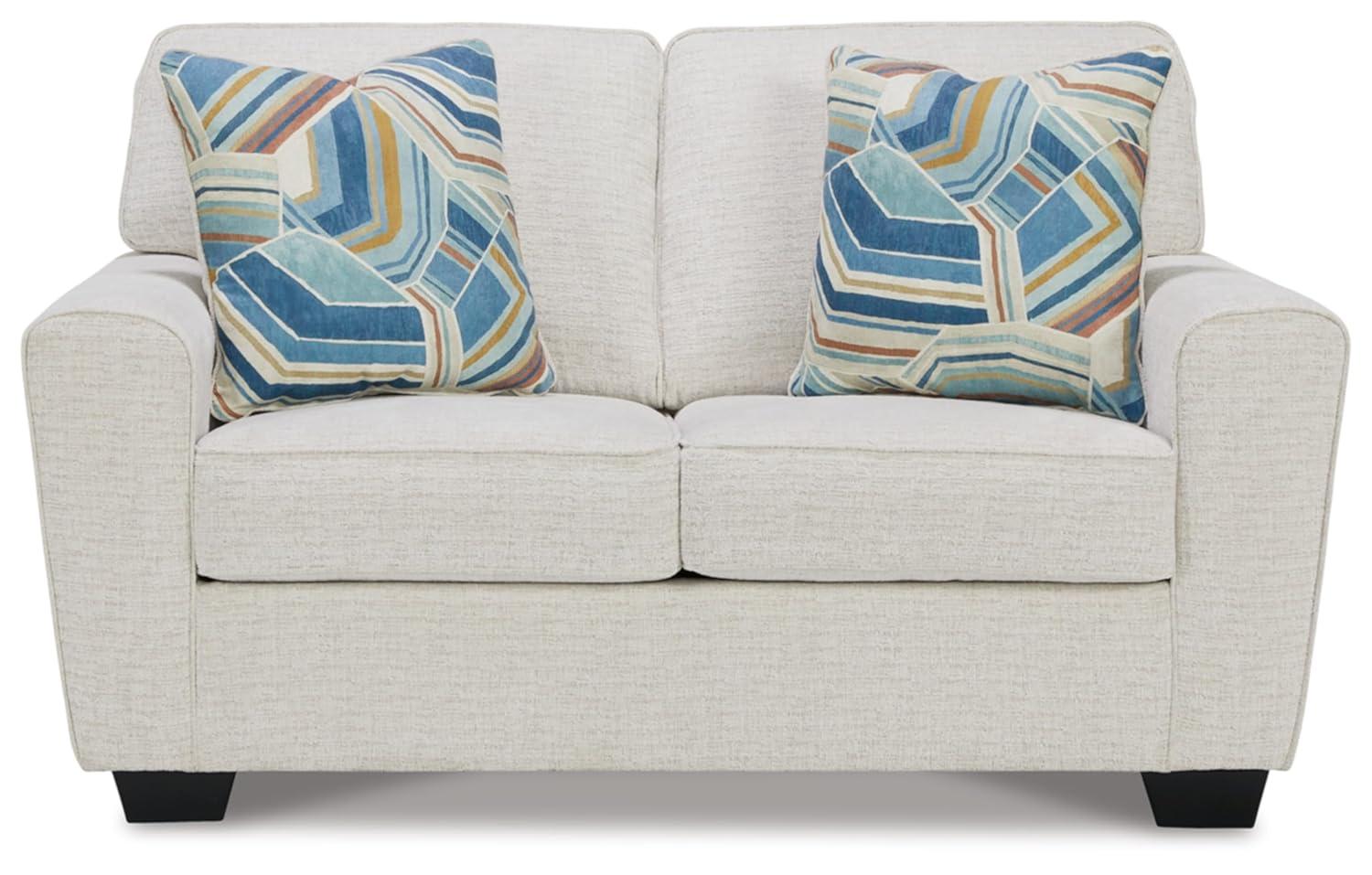 Signature Design by Ashley Cashton Snow Loveseat with Decorative Accent Pillows