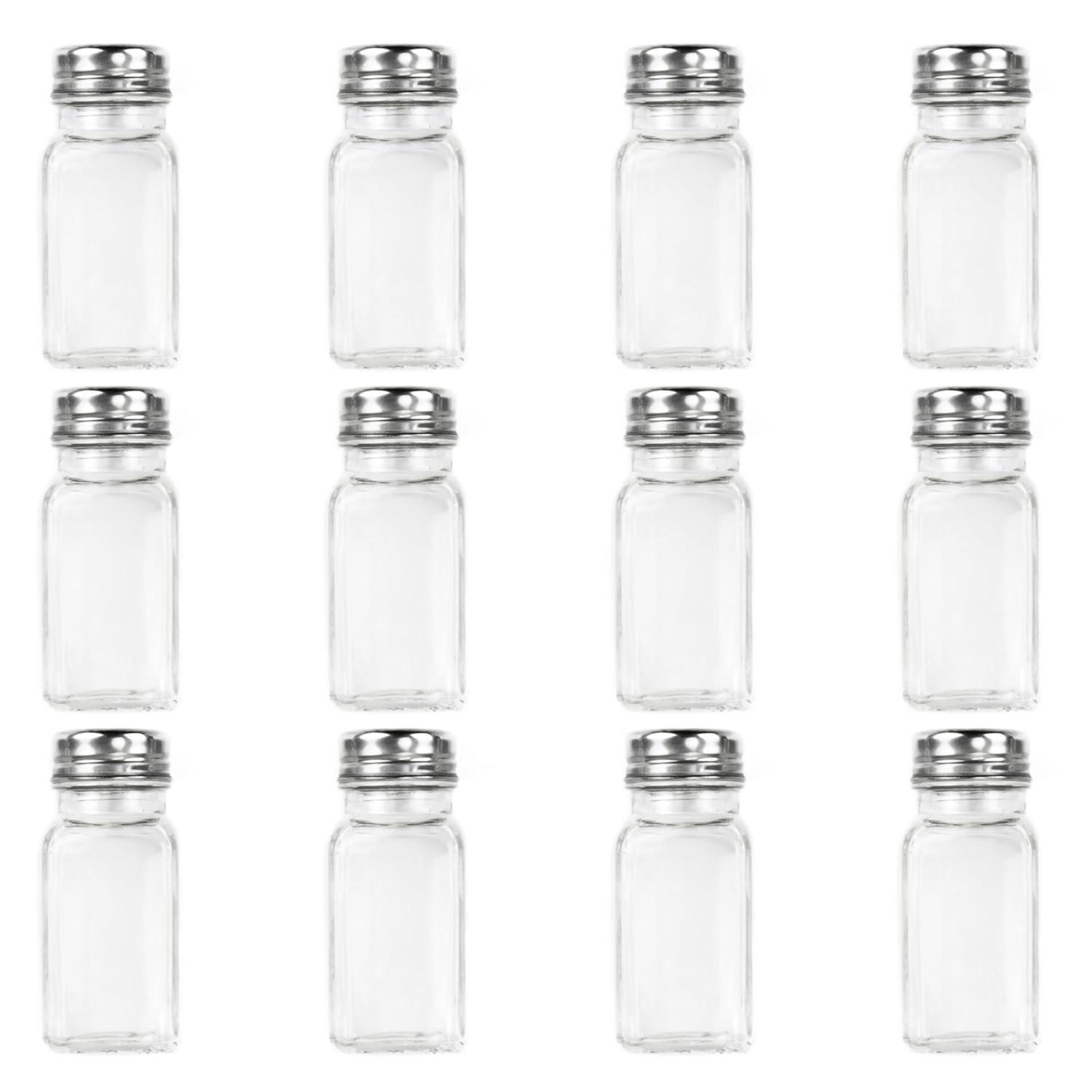 Back of House Ltd. Salt & Pepper, Spices, Seasonings Shakers - Stainless Steel & Glass Restaurant Home Kitchen - 12 Standard