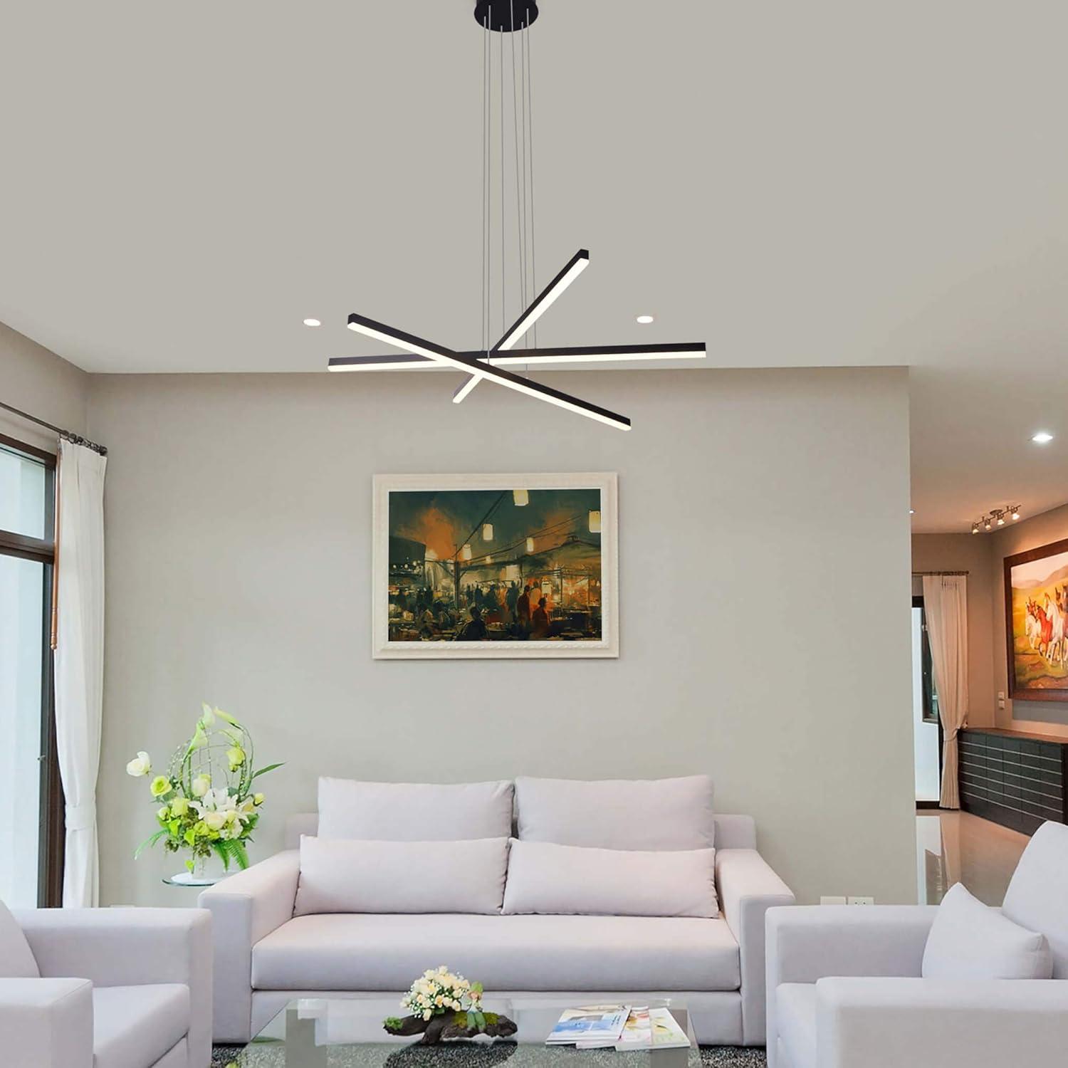 Sirius 39.25 in 3-Light Plank LED Chandelier Light Height Adjustable ETL Certified Linear Pendant