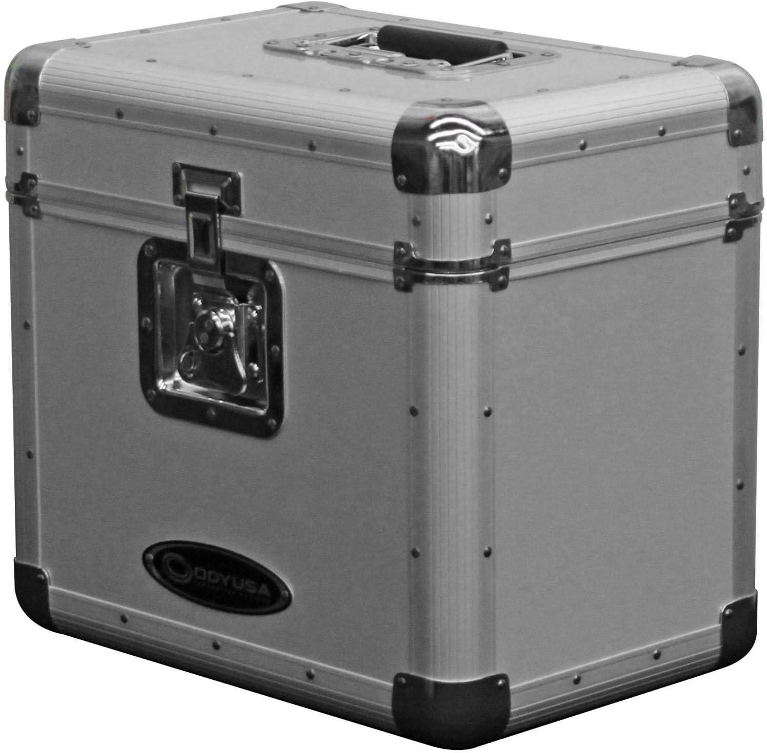 Odyssey KROM Stackable Record Case for 70 12" Vinyl Records & LPs, Black