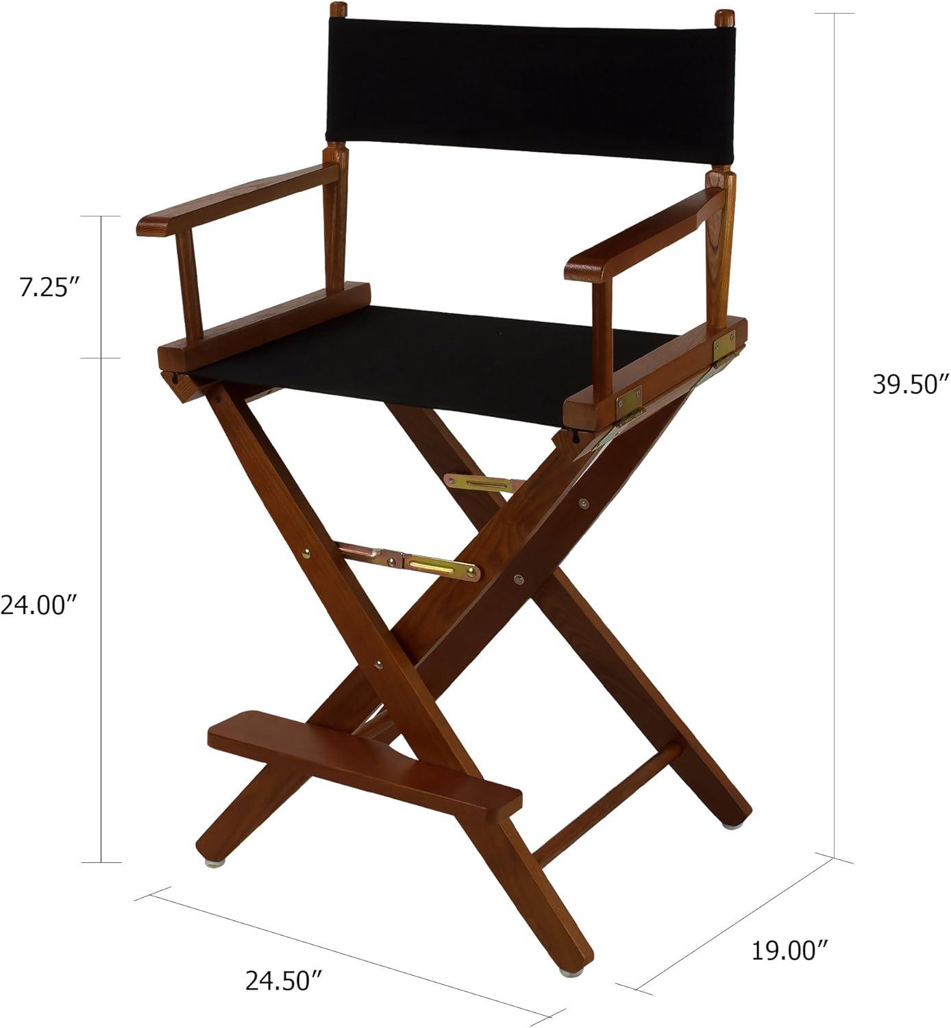 Extra-Wide Premium 24 in. Oak Counter Height Directors Chair