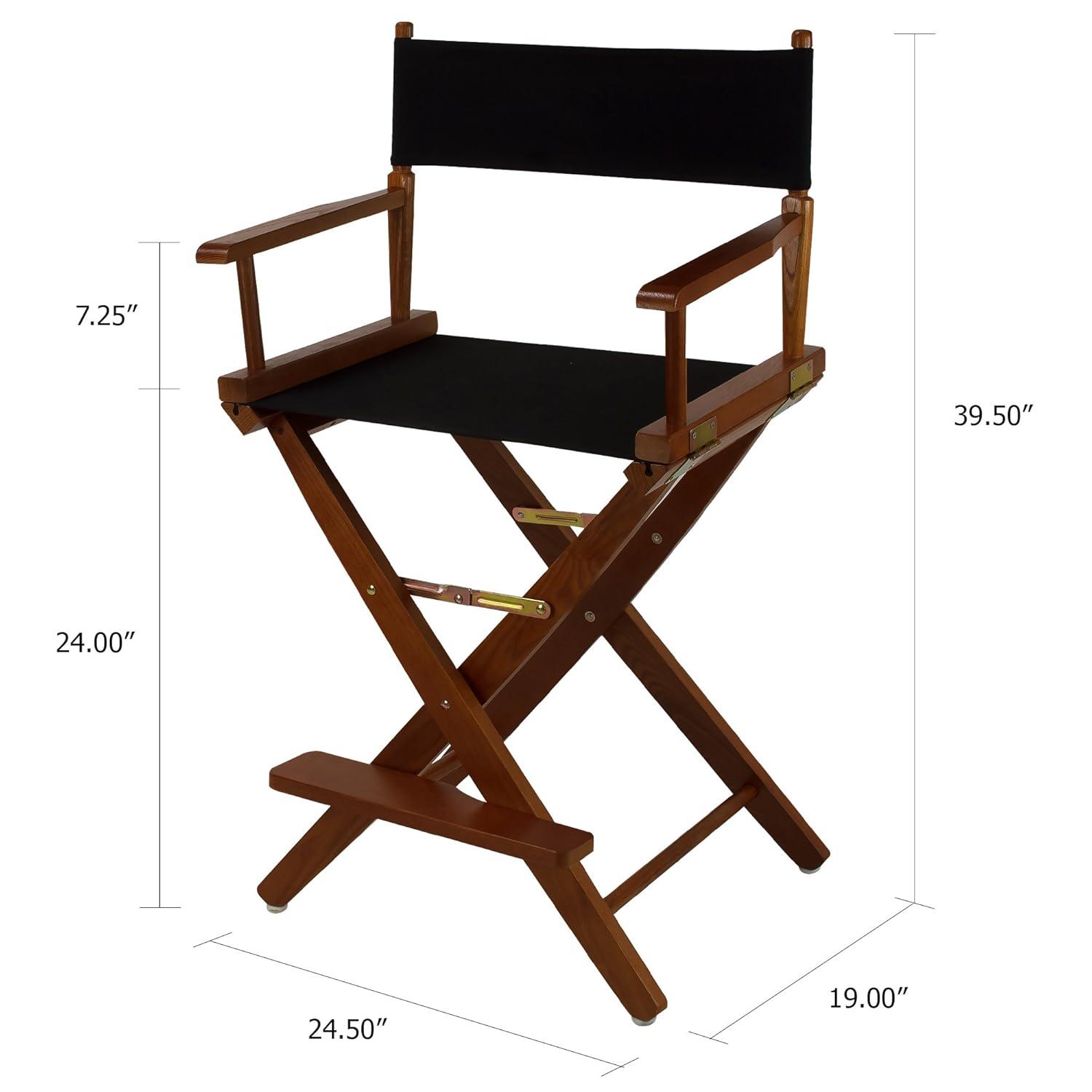 Extra-Wide Premium 24 in. Oak Counter Height Directors Chair
