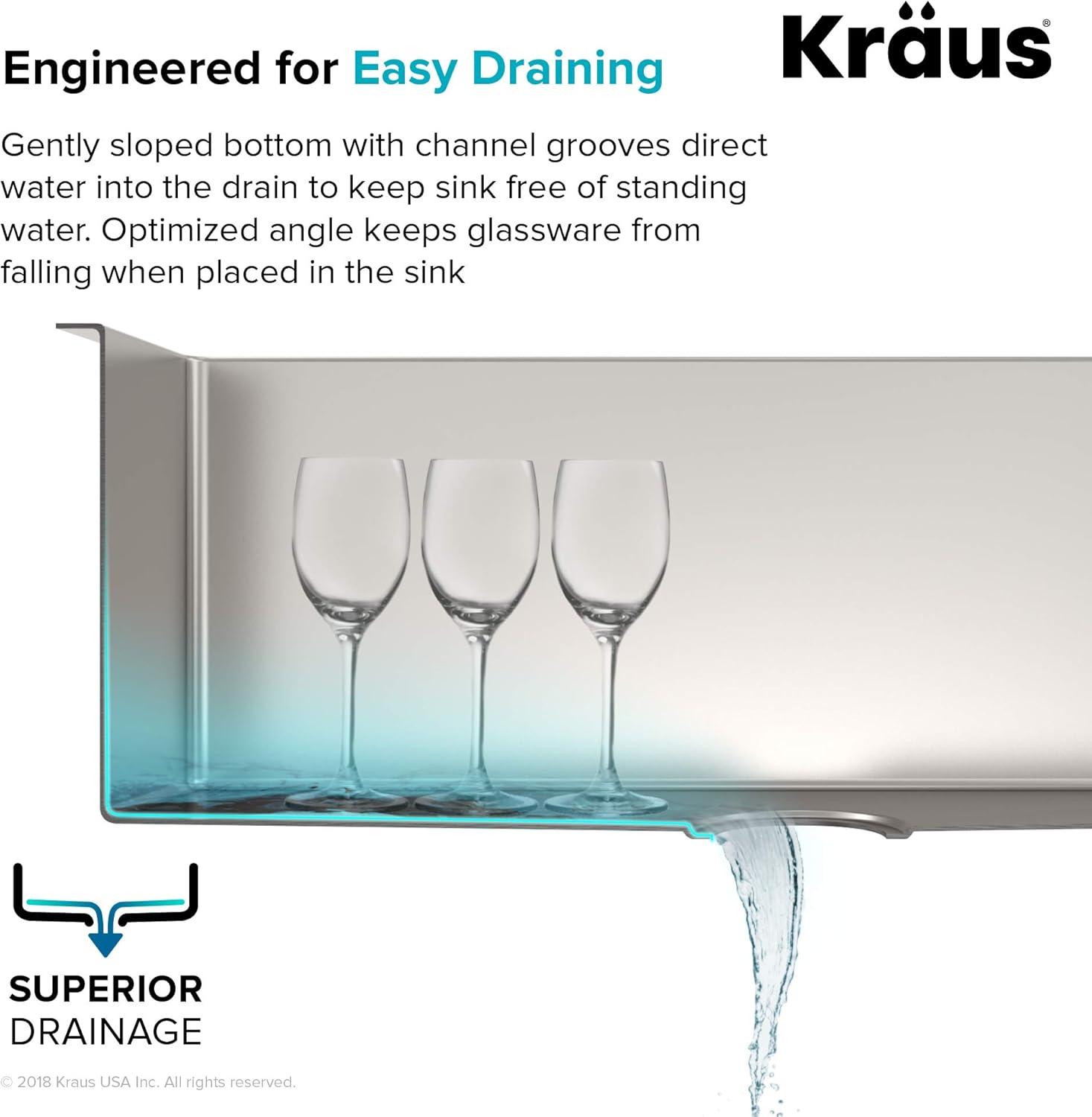 KRAUS Standart PRO™ Undermount 60/40 Double Bowl 16 Gauge Stainless Steel Kitchen Sink