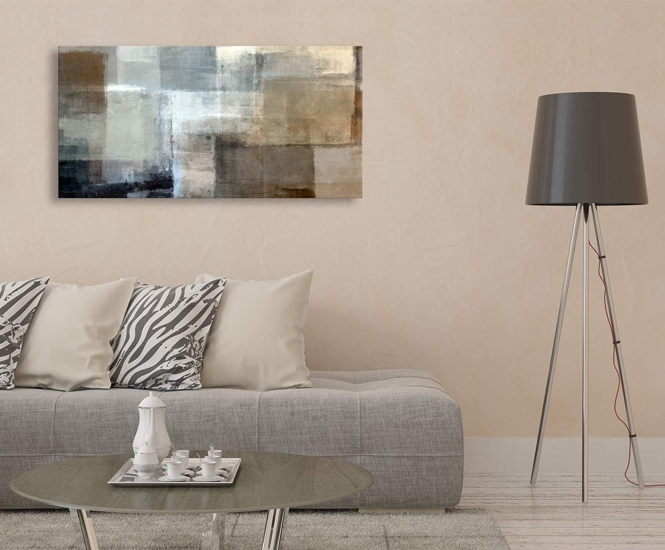 Abstract Gray and Brown Canvas Print Wall Art, 20x40 Inch