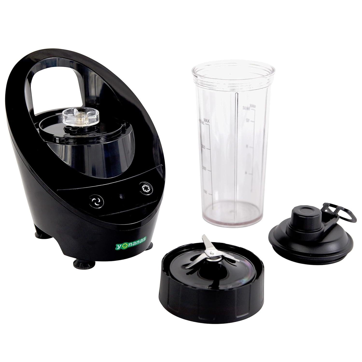 Black BPA-Free Corded Electric Single Serve Blender with Stainless Steel Blades