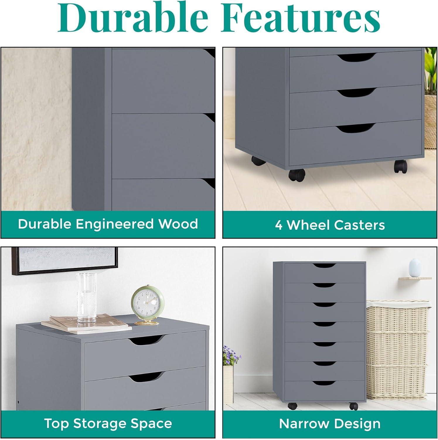 Naomi Home 9-Drawer Office Storage Cabinet - Color: Gray, Size: 9 Drawer