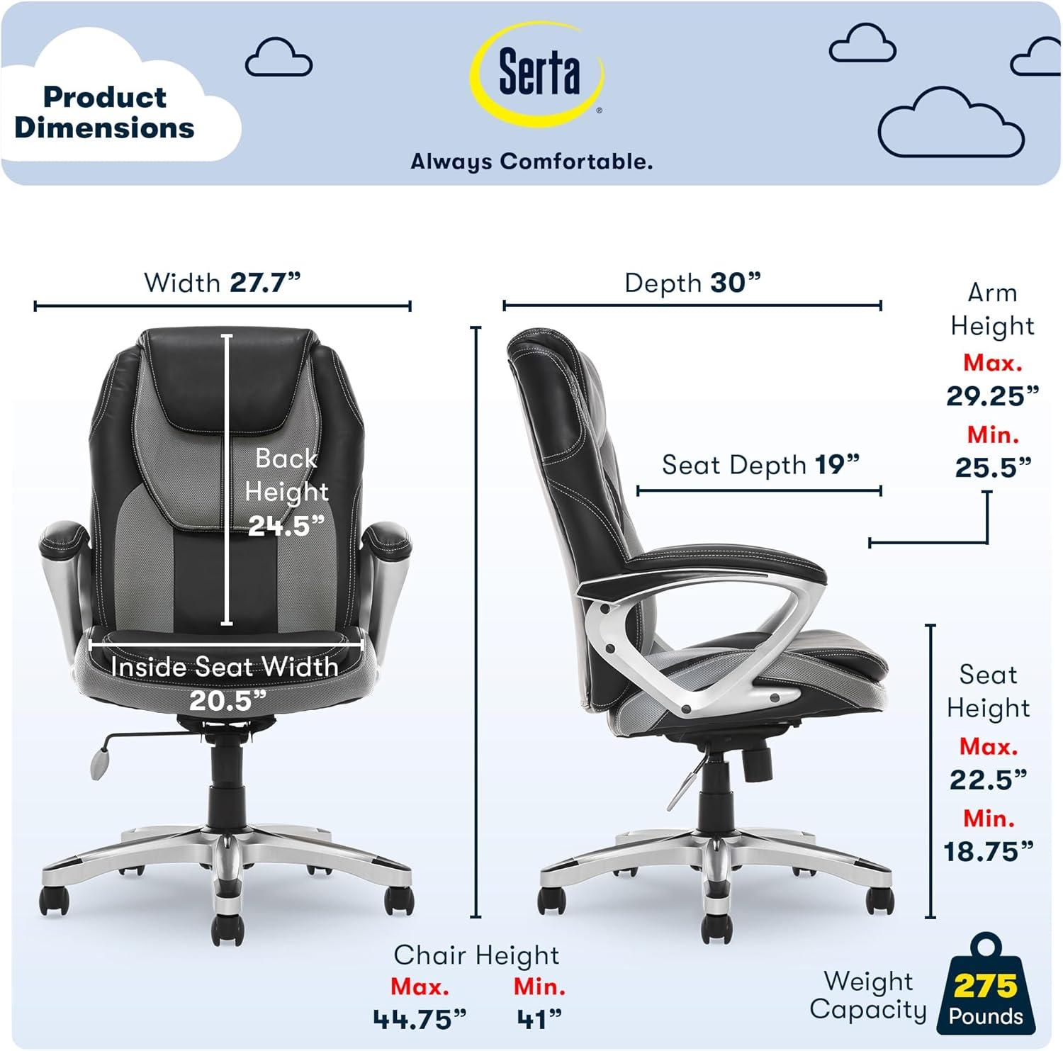 Amplify Executive Mesh Office Chair - Serta