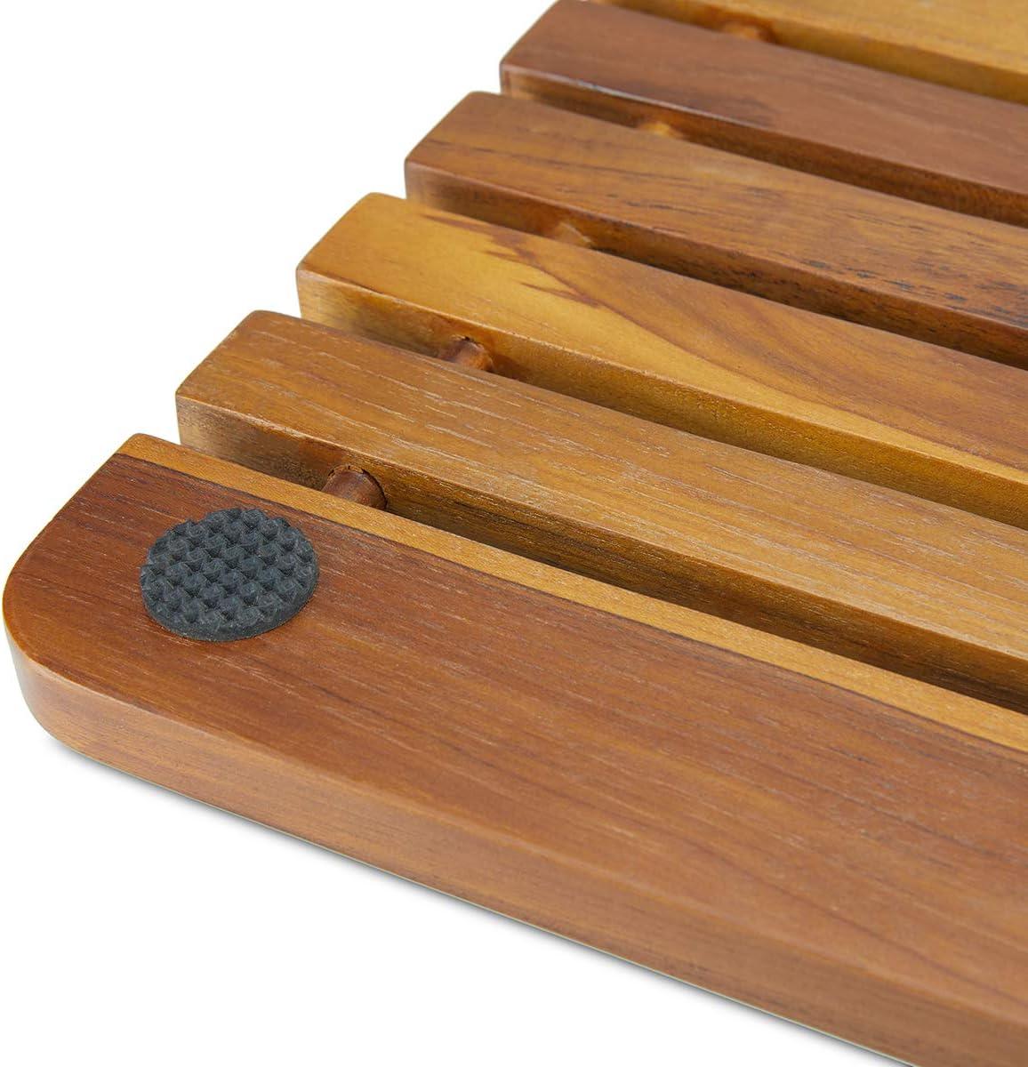 Indonesian Teak 24 Inch Non-Slip Shower Mat