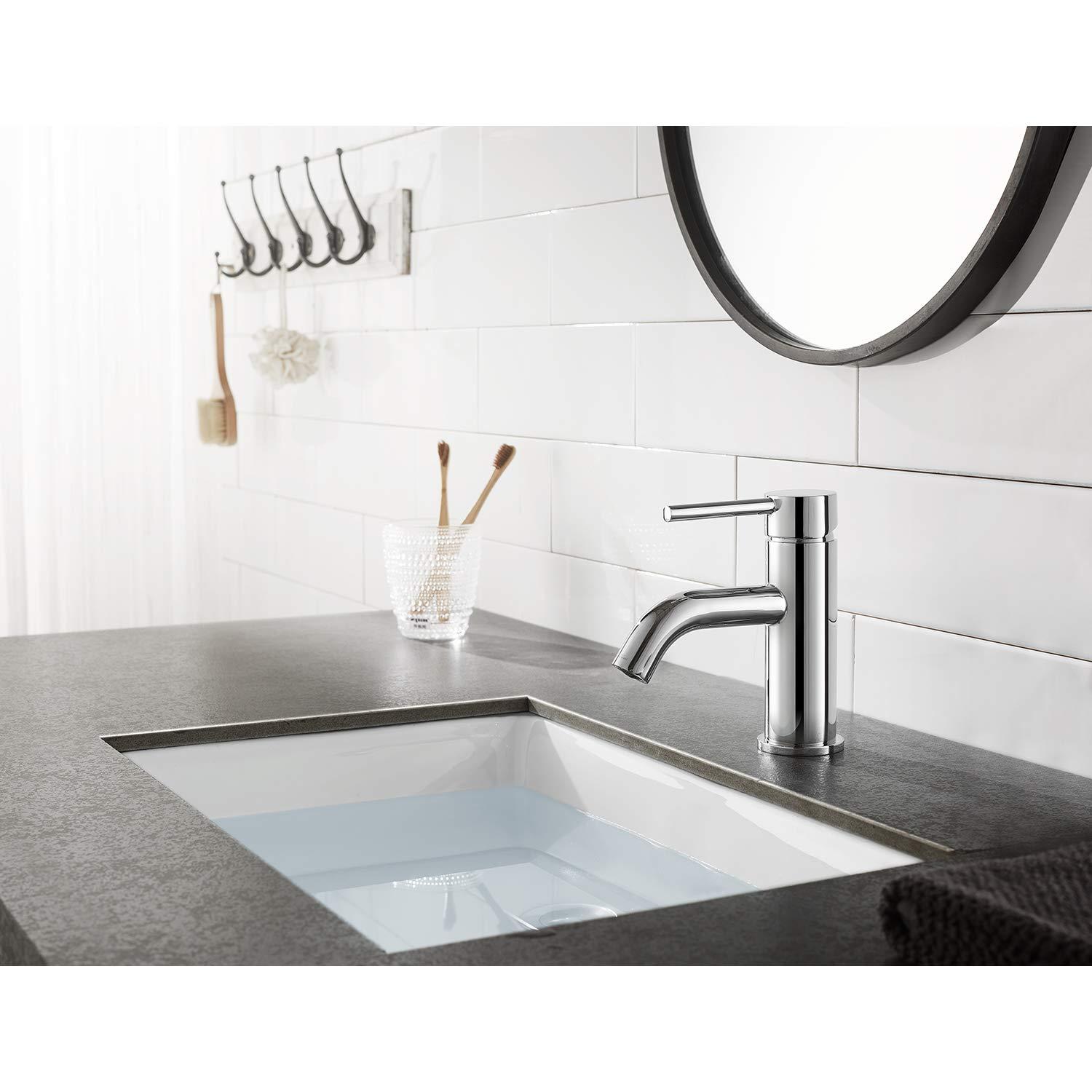 Kingston Brass Concord Single-Handle 1-Hole Deck Mount Bathroom Faucet with Push Pop-Up