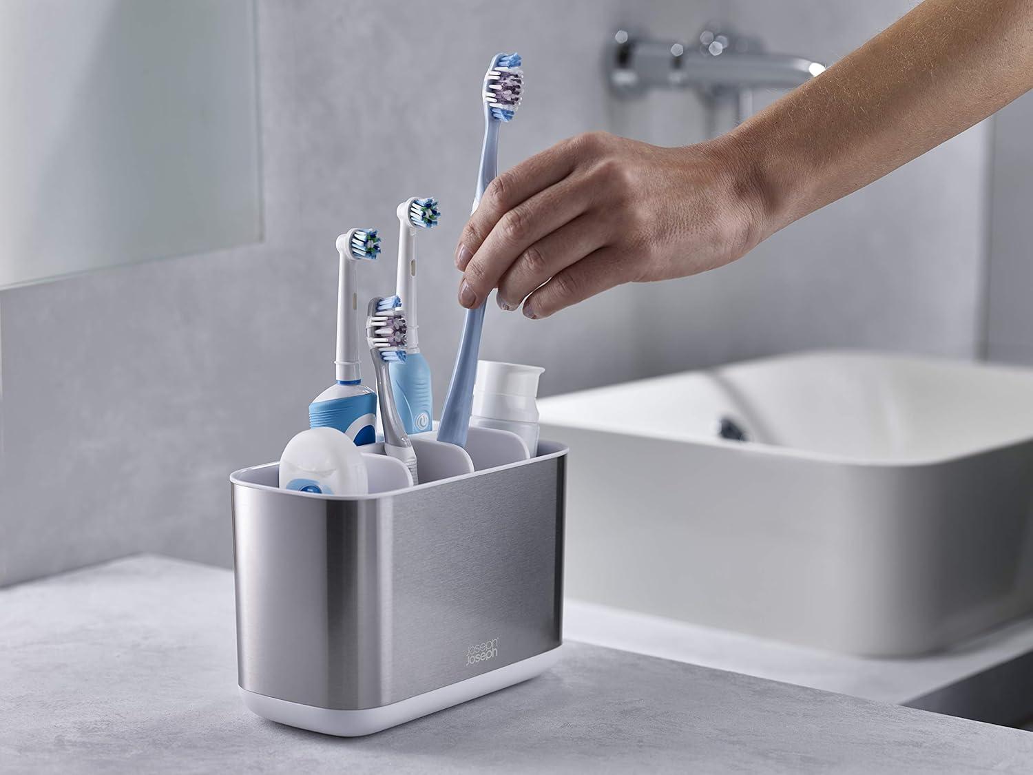 Joseph Joseph EasyStore Stainless Steel Large Toothbrush Holder