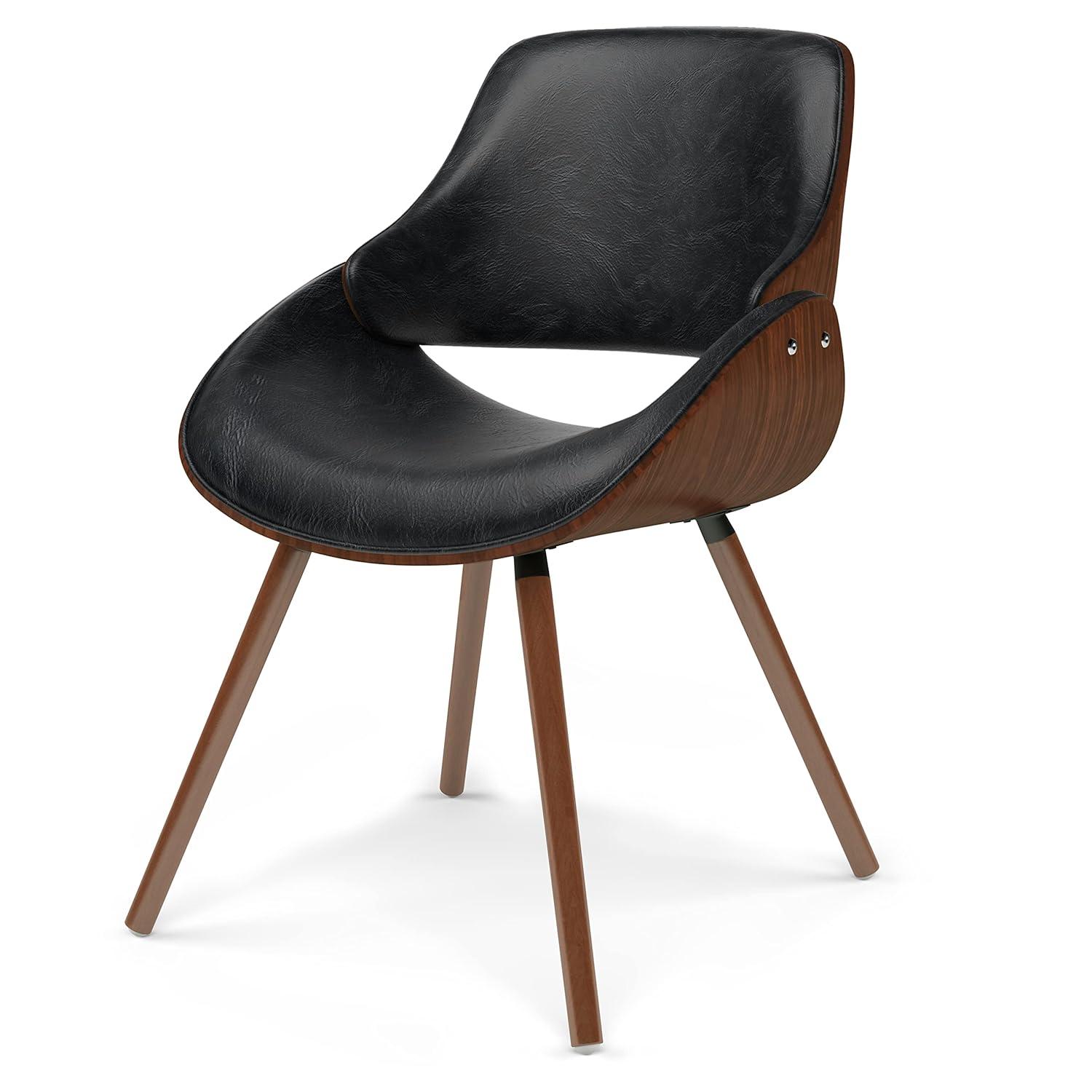 Simpli Home Malden Upholstered Dining Chair with Ergonomic Solid Wood Frame and Mid-Century Modern Style