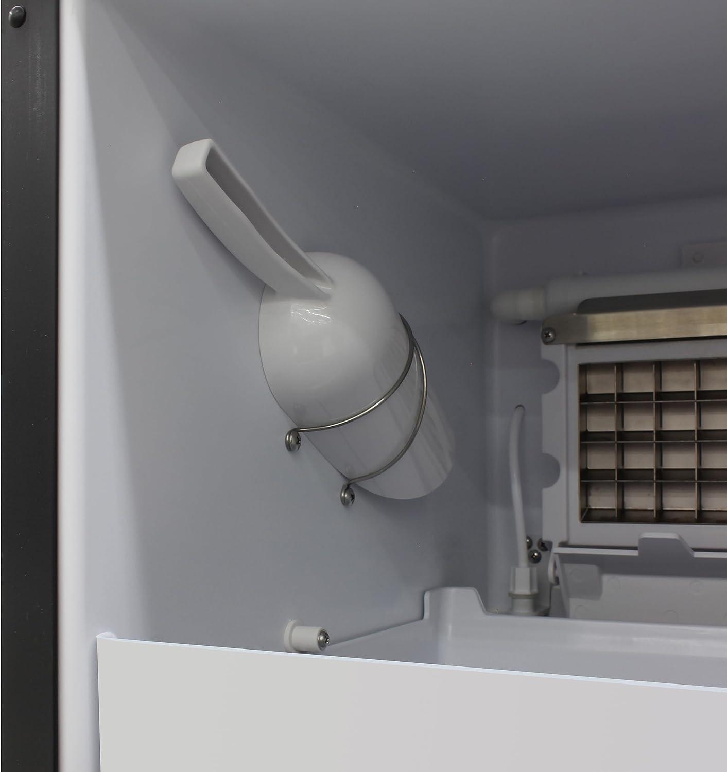 Indoor Built-in Ice Maker Stainless Steel Construction 25 lbs. Freezer Storage, Under Counter or Cabinet Ice Machine, for Commercial or Home Kitchen Use, Metallic