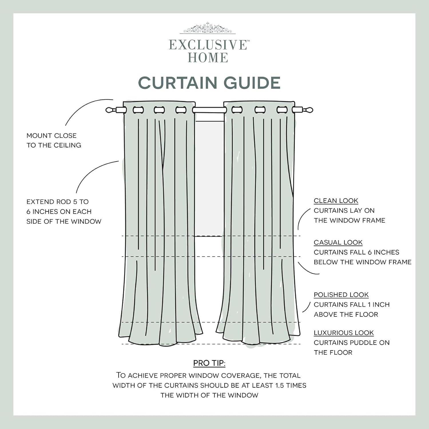 Set of 2 Miami Indoor/Outdoor Textured Sheer Grommet Top Window Curtain Panel - Exclusive Home