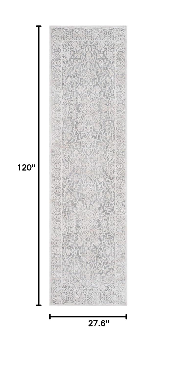 Reflection RFT670 Power Loomed Runner Rug - Light Grey/Cream - 2'3"x10' - Safavieh.