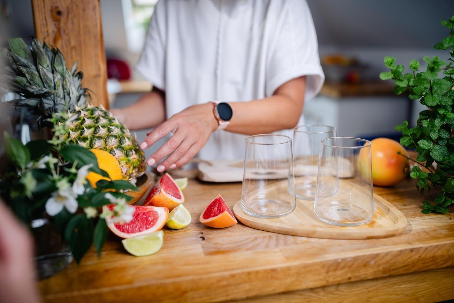 Krosno Water Glasses, Set of 6, Capacity 20 fl oz, Infinity Collection, Thin Highball Glasses,Clear Tall Glass Cups For Water, Juice, Drinks, and Cocktails, Dishwasher Safe, Made in Europe