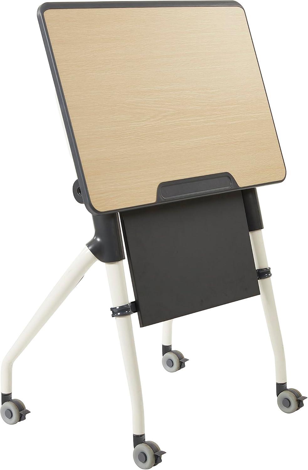 ECR4Kids ECR4Kids Nesting Student Desk, Portable Table, Maple/Grey