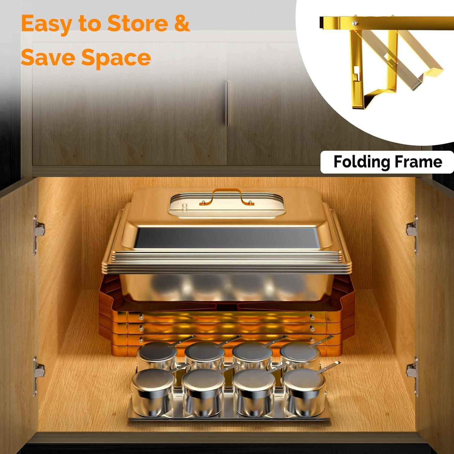 ROVSUN 8 Quart Stainless Steel Silver Chafing Dish Buffet Set 1/3 Food Pan