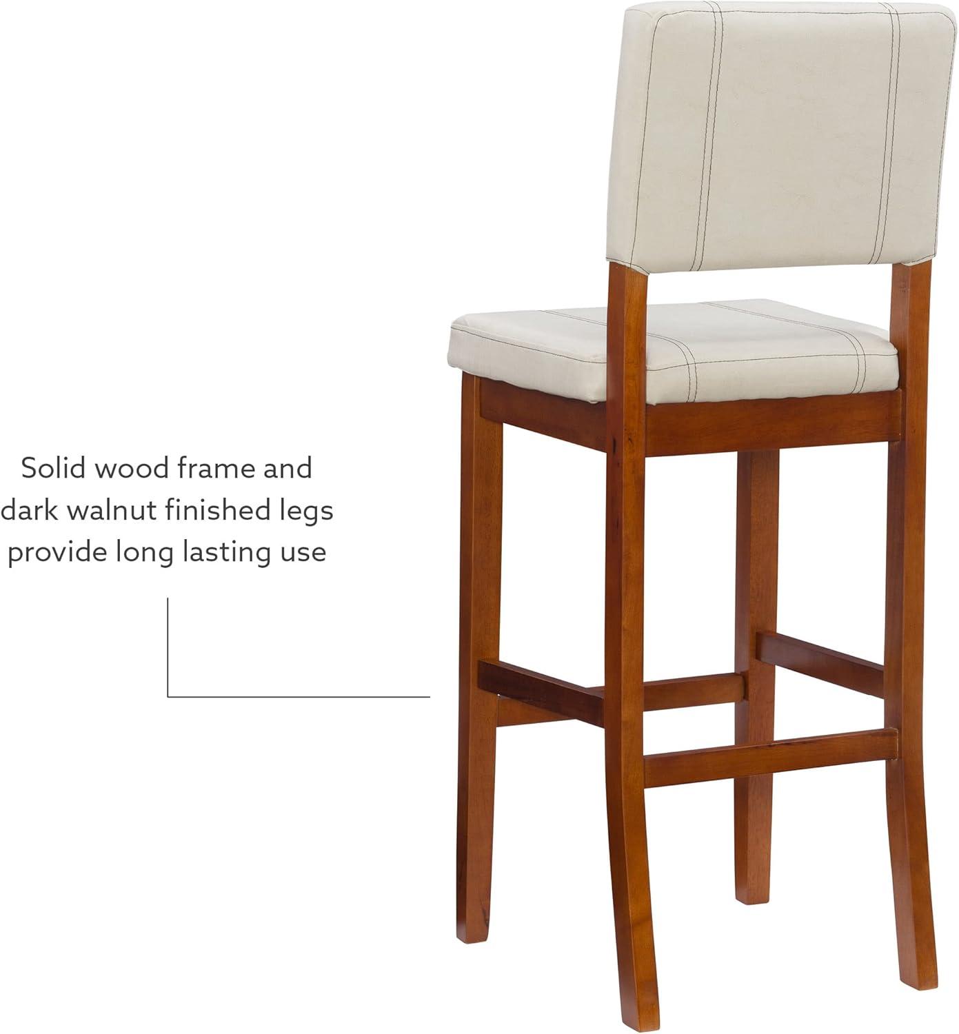 Milano Padded Barstool Upholstered Seat & Back - Linon