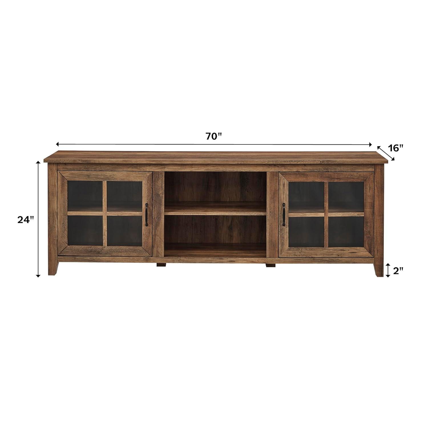 Rustic Oak 70" Farmhouse TV Stand with Cabinet