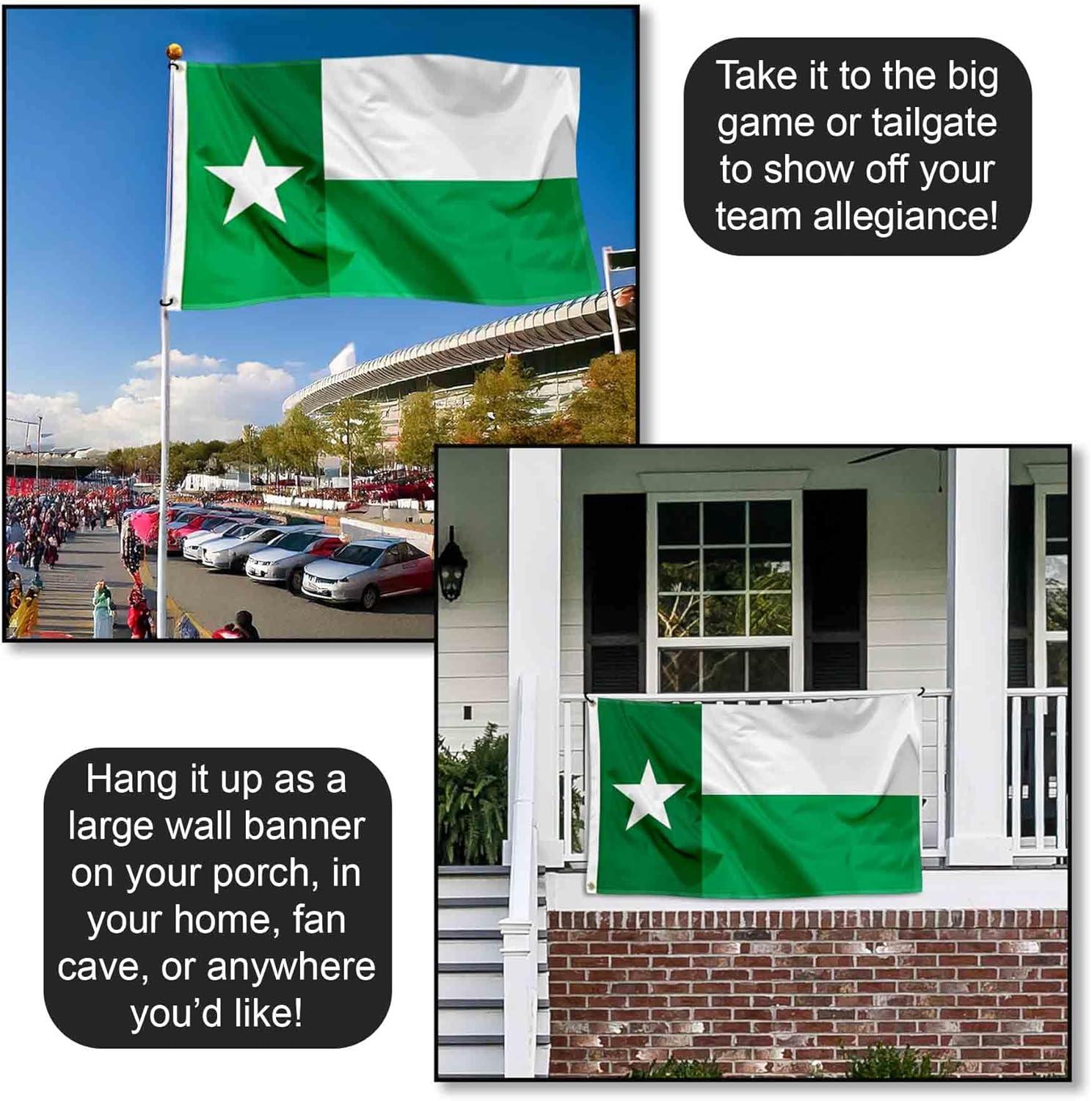 Desert Cactus University of North Texas Flag UNT Mean Green Flags Banners 100% Polyester Indoor Outdoor 3x5 (Green Texas Flag)