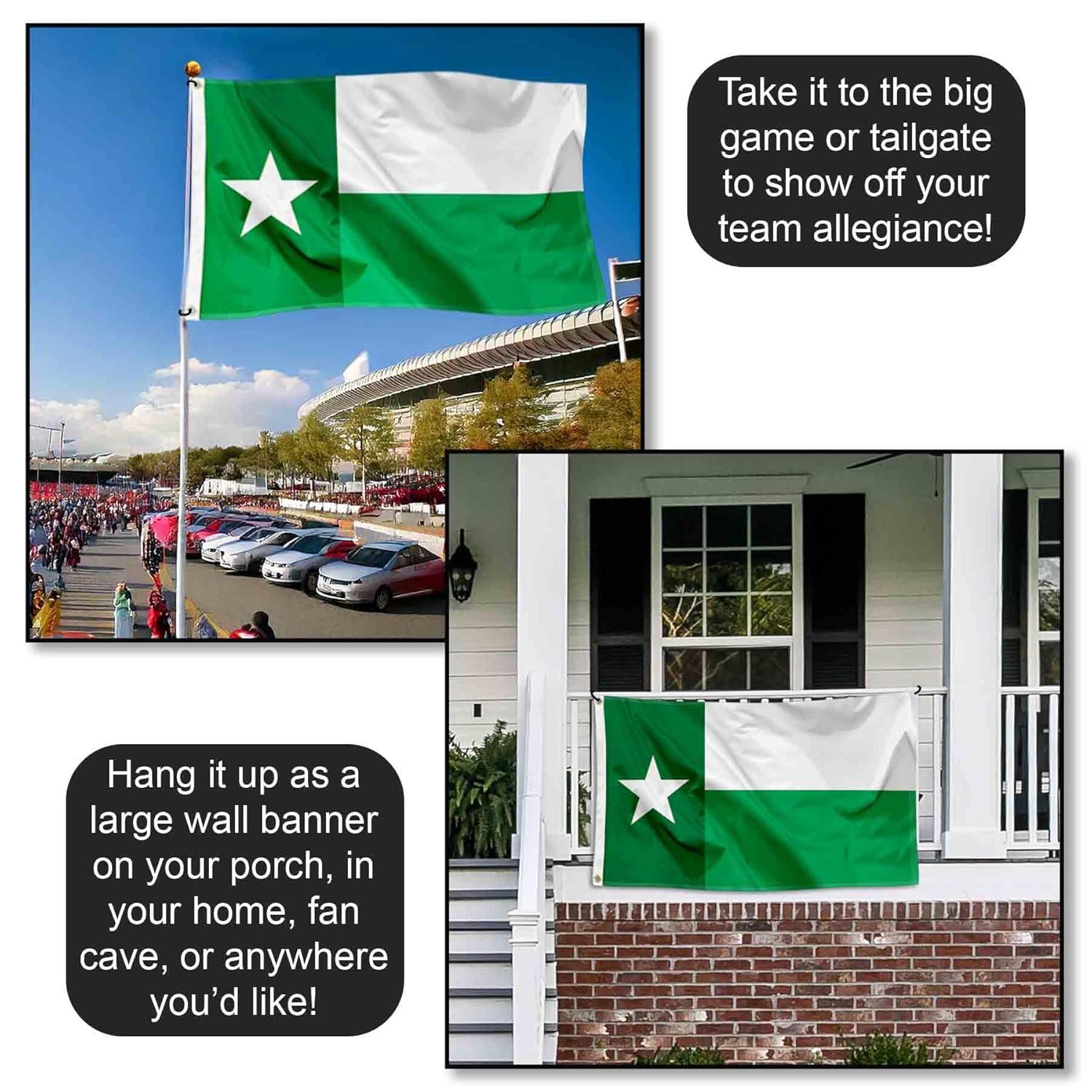 Desert Cactus University of North Texas Flag UNT Mean Green Flags Banners 100% Polyester Indoor Outdoor 3x5 (Green Texas Flag)