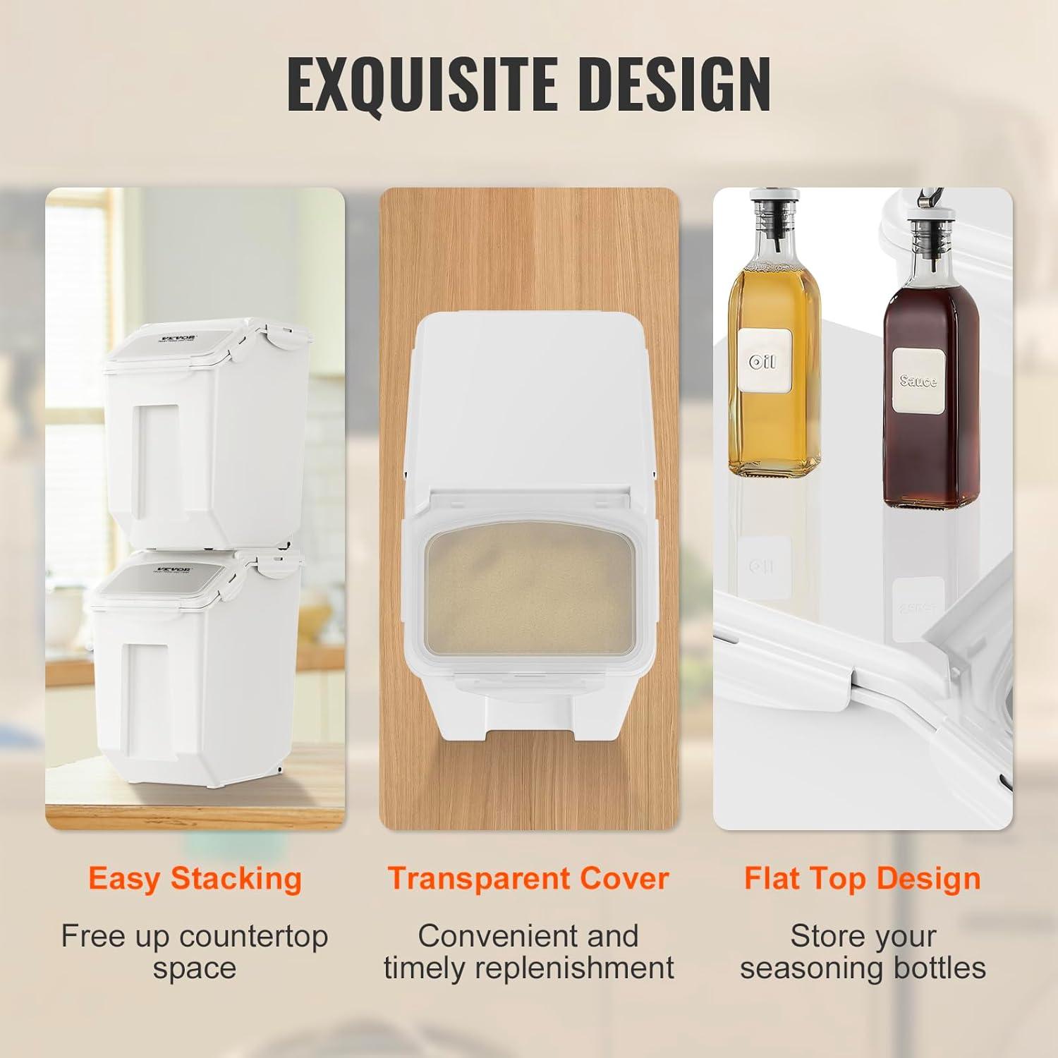 VEVOR VEVOR Rectangle PP Food Storage Container with Lid (Set of 2)