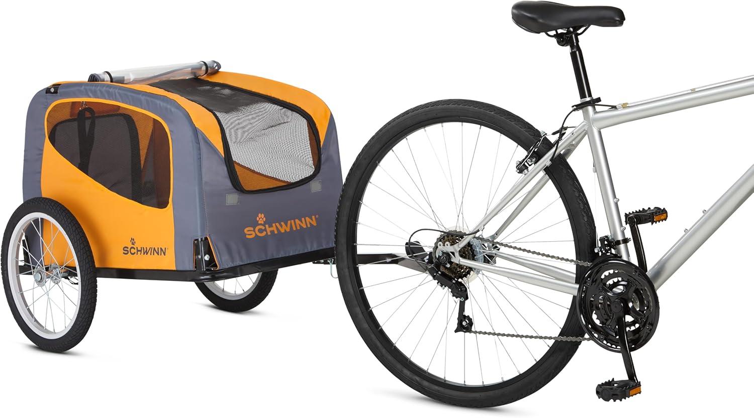 Schwinn Orange and Gray Pet Bike Trailer with Steel Frame