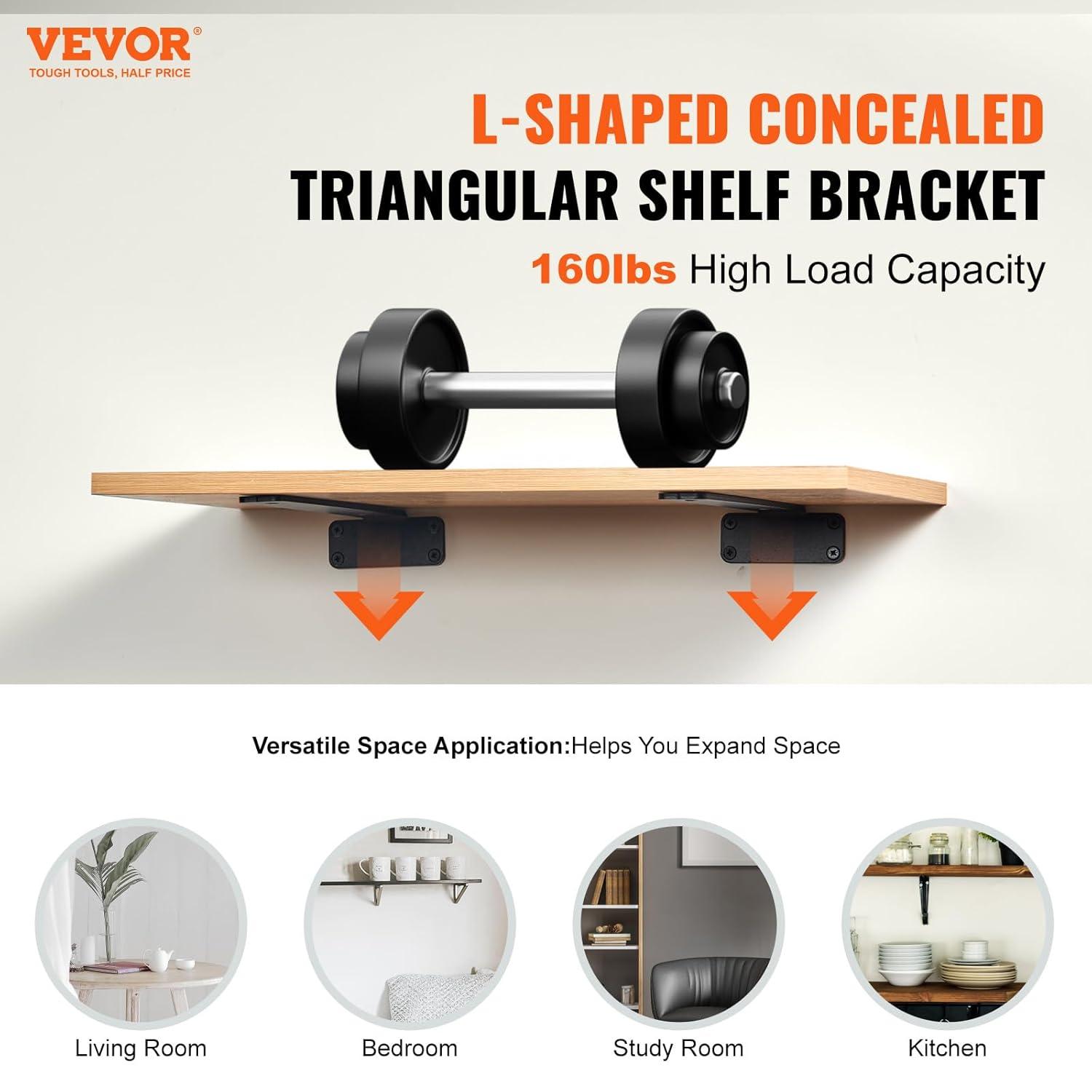 VEVOR Floating Shelf Brackets (Set of 6)