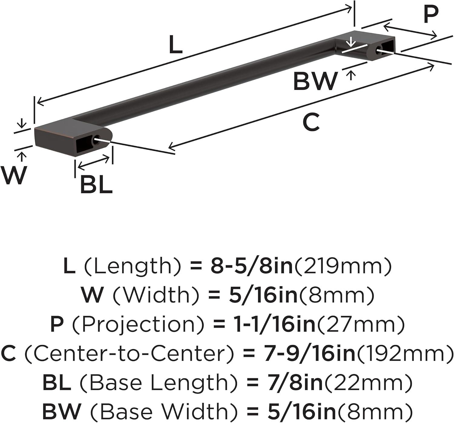 Oil Rubbed Bronze Modern Cabinet Pulls with Mounting Hardware, 10 Pack