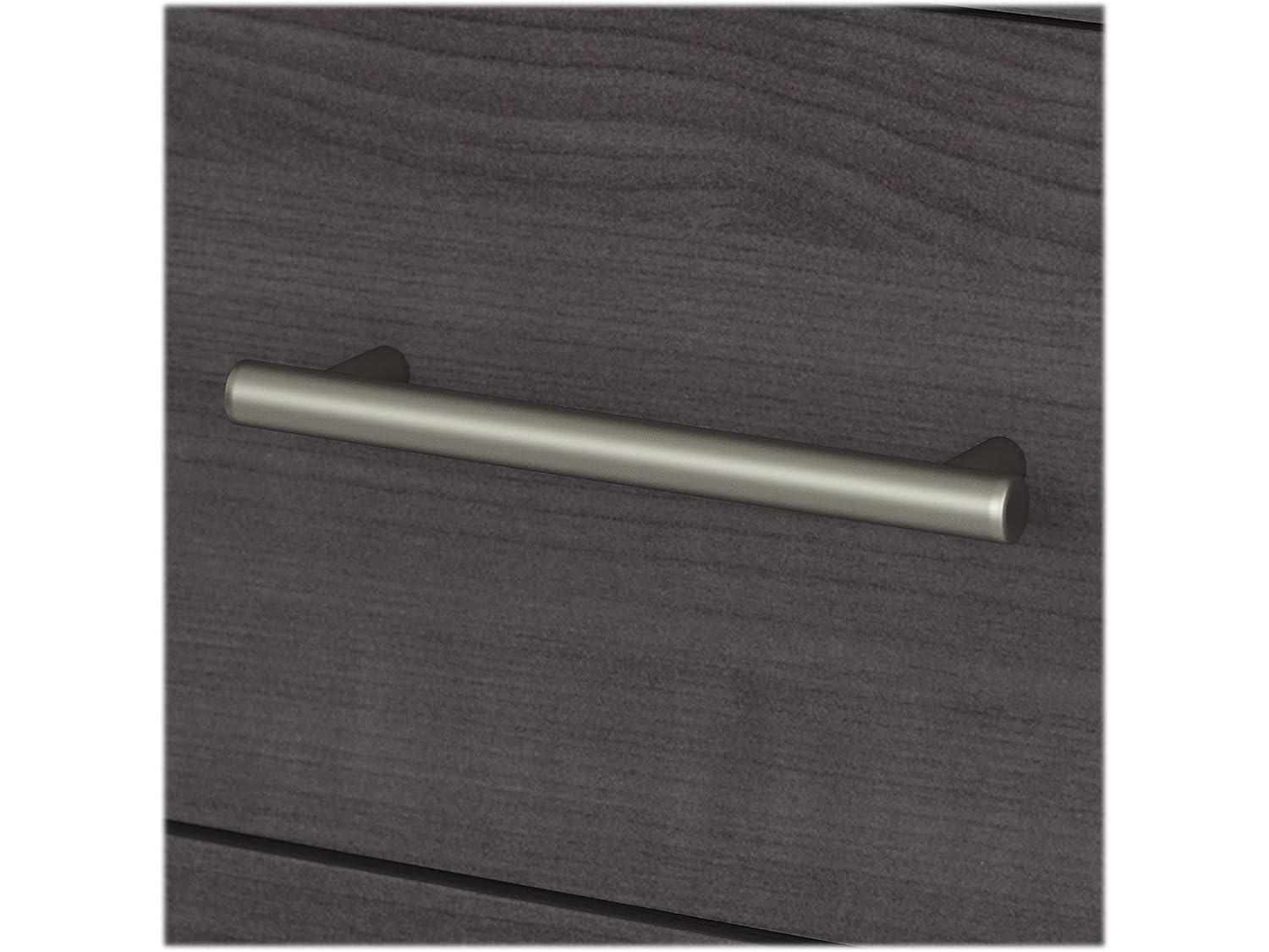 Bush Furniture Somerset 60 in L Desk with Hutch, Keyboard Tray, File and Storage in Storm Gray