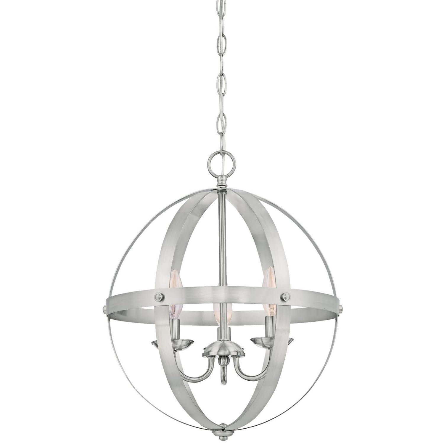 Stella Mira Three Light Pendant, Brushed Nickel