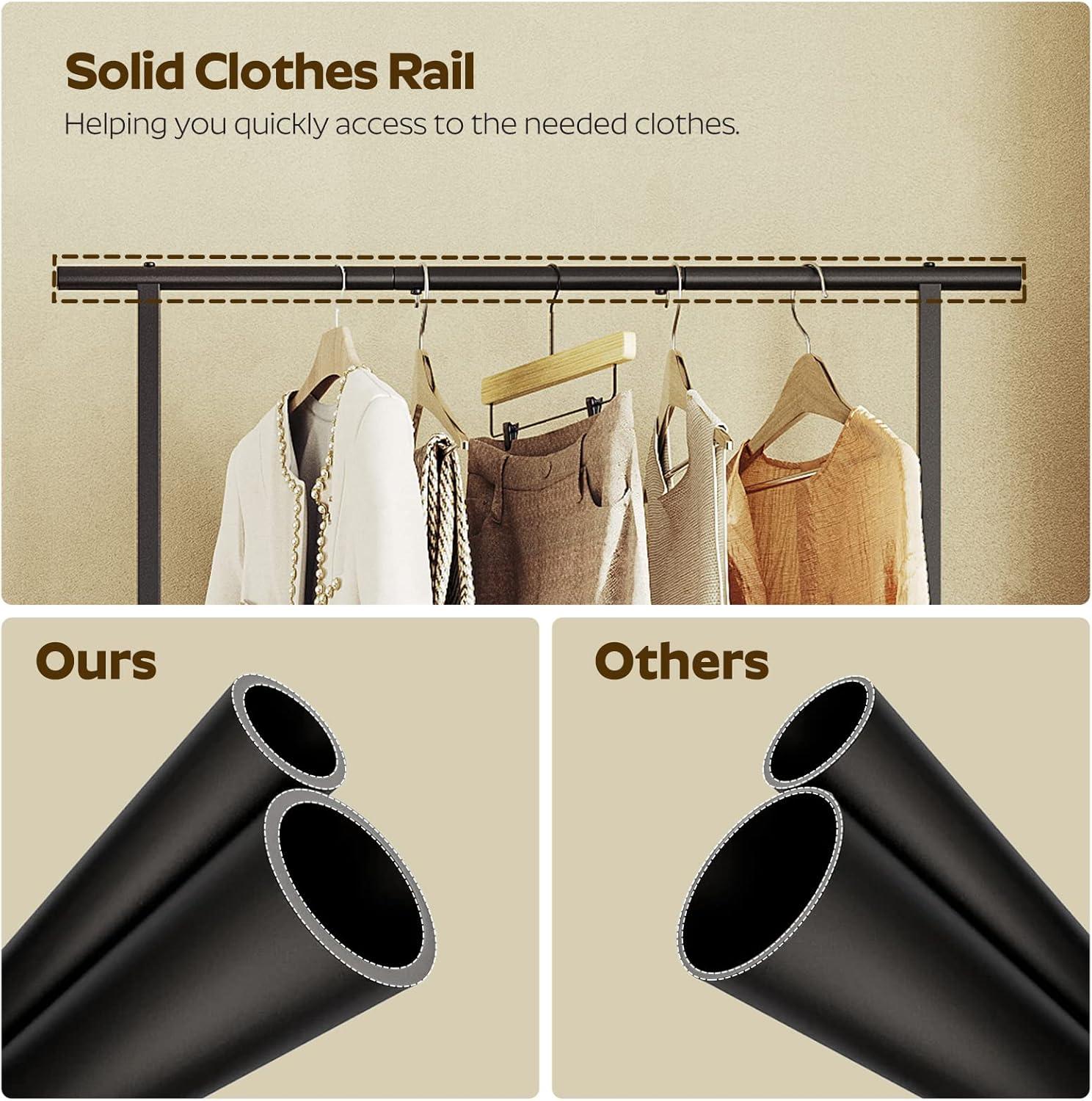 Laundry Sorter, Laundry Hamper with Hanging Rack, Laundry Sorter 2 Section, Laundry Basket with Wheels, Hampers for Laundry, Laundry Basket Organizer for Laundry Room, Rustic Brown LS27BR