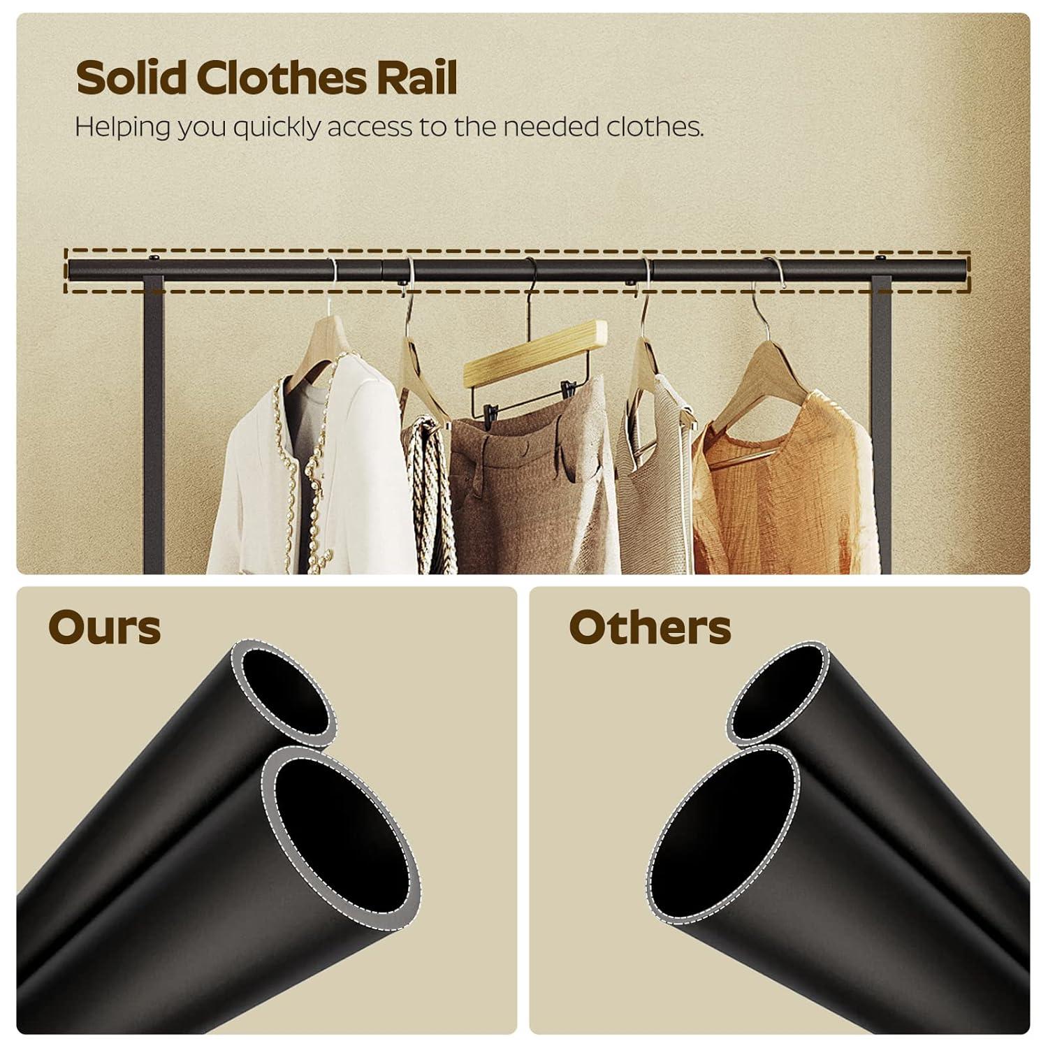 Laundry Sorter, Laundry Hamper with Hanging Rack, Laundry Sorter 2 Section, Laundry Basket with Wheels, Hampers for Laundry, Laundry Basket Organizer for Laundry Room, Rustic Brown LS27BR