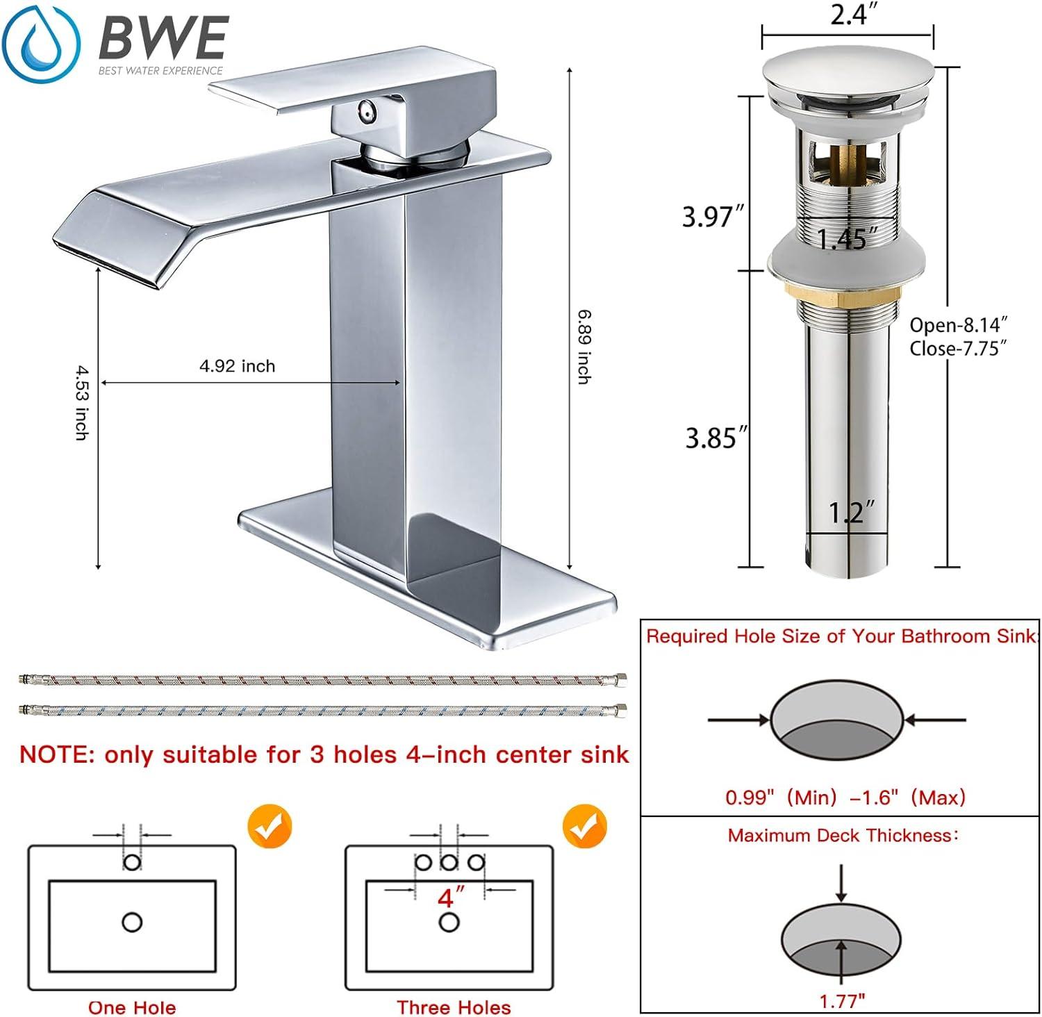 Single-Hole Single-handle Bathroom Faucet with Drain Assembly