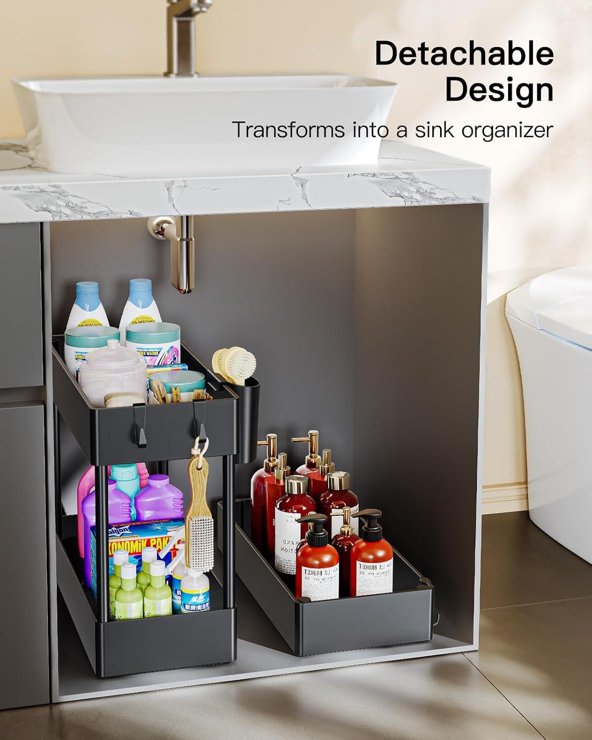 Anadea Slim Storage Cart With Wheels, Bathroom Cart Organizer Bathroom Storage Small, Rolling Cart For Bathroom, Laundry Room, Kitchen, Narrow Space
