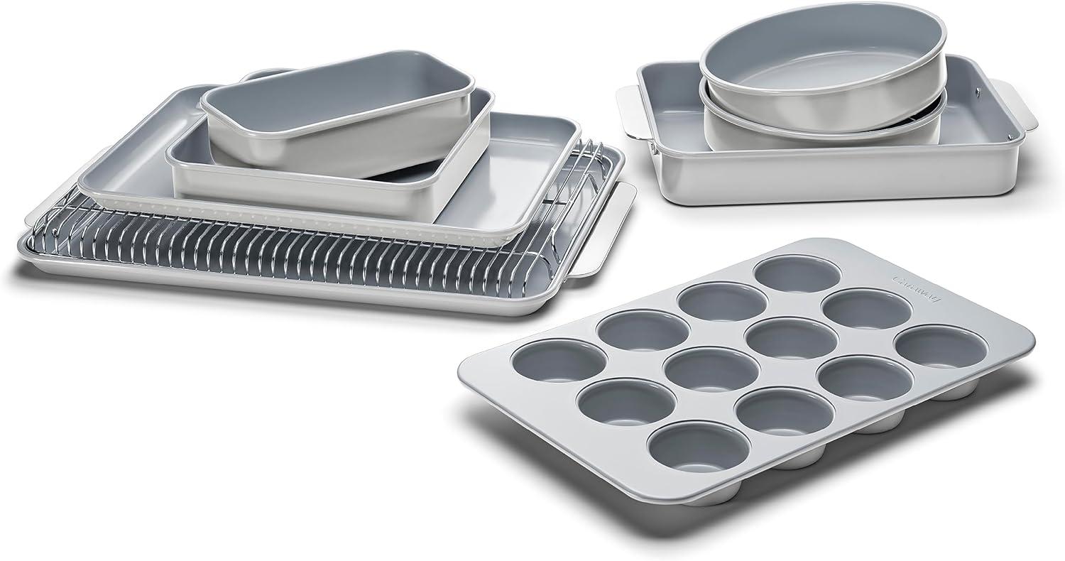 Silver Non-Stick 11-Piece Steel Bakeware Set