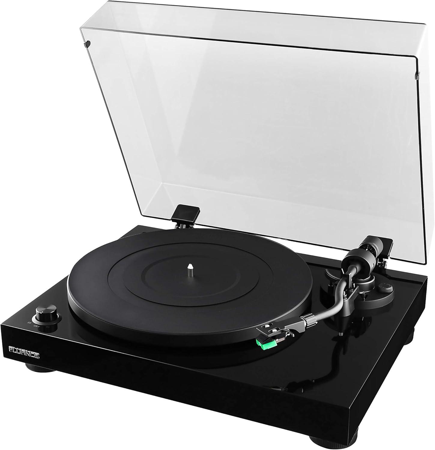 Fluance RT81 Elite High Fidelity Vinyl Turntable Record Player with Audio Technica AT95E Cartridge, Belt Drive, Preamp - Piano Black