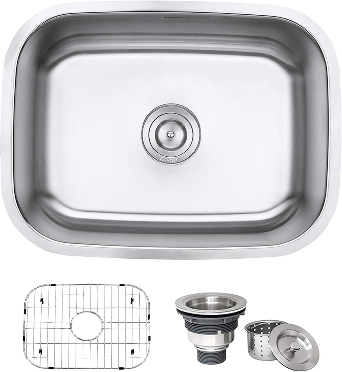 Ruvati 27" Stainless Steel Drop-In Single Bowl Kitchen Sink