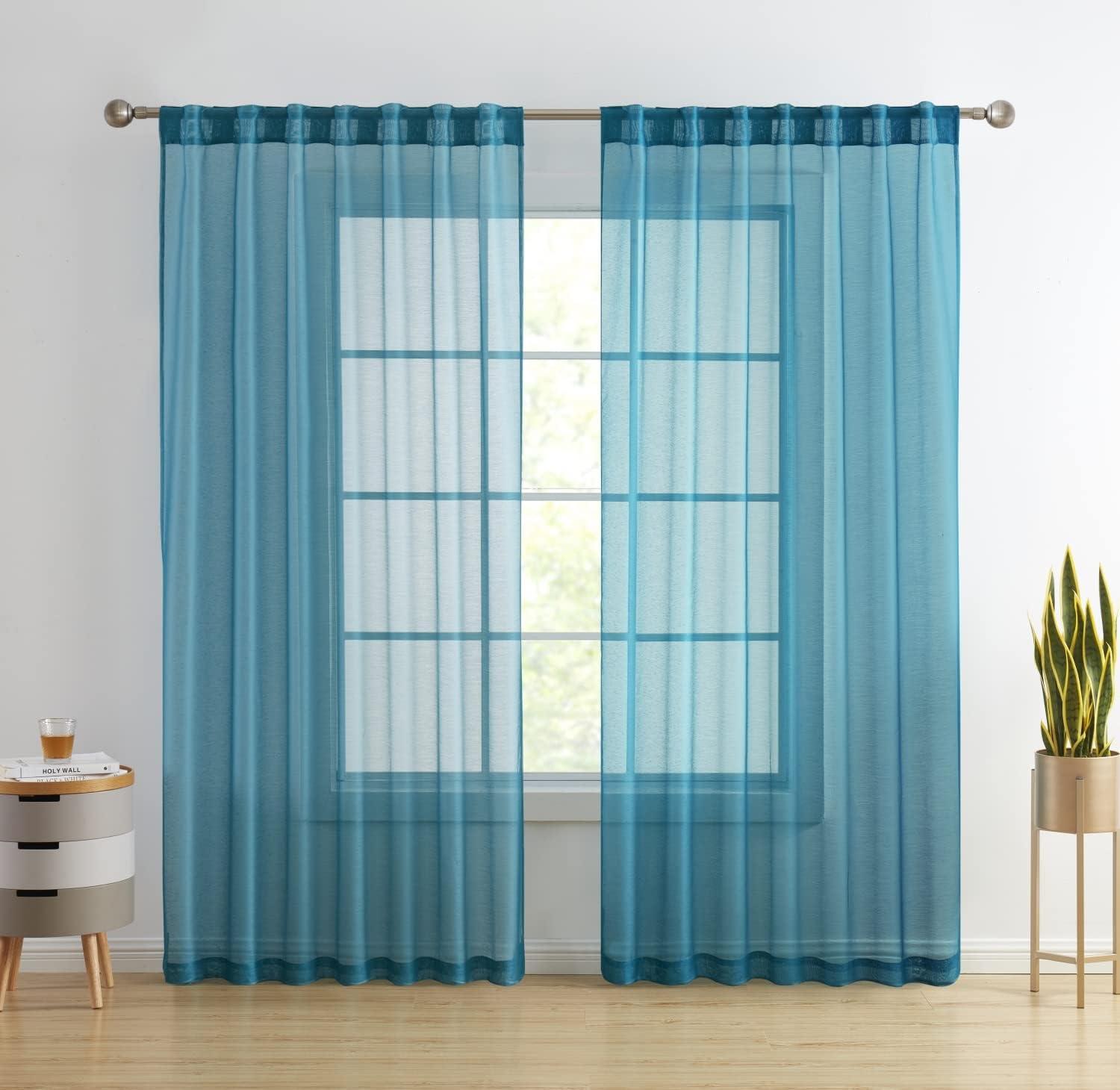 Ebern Designs Lauren Solid Color Semi-Sheer Rod Pocket Curtain Panels & Reviews | Wayfair
