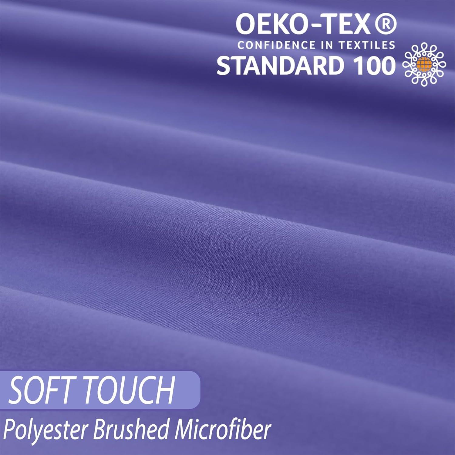 Full Size Sheet Set - Luxury Soft Comfy Bed Sheets, Breathable Cooling Hotel Bedding for Women, Men, Teens, Extra Deep Pocket, Easy-Fit, Oeko-Tex, Wrinkle Free 4 Piece - Peri Purple