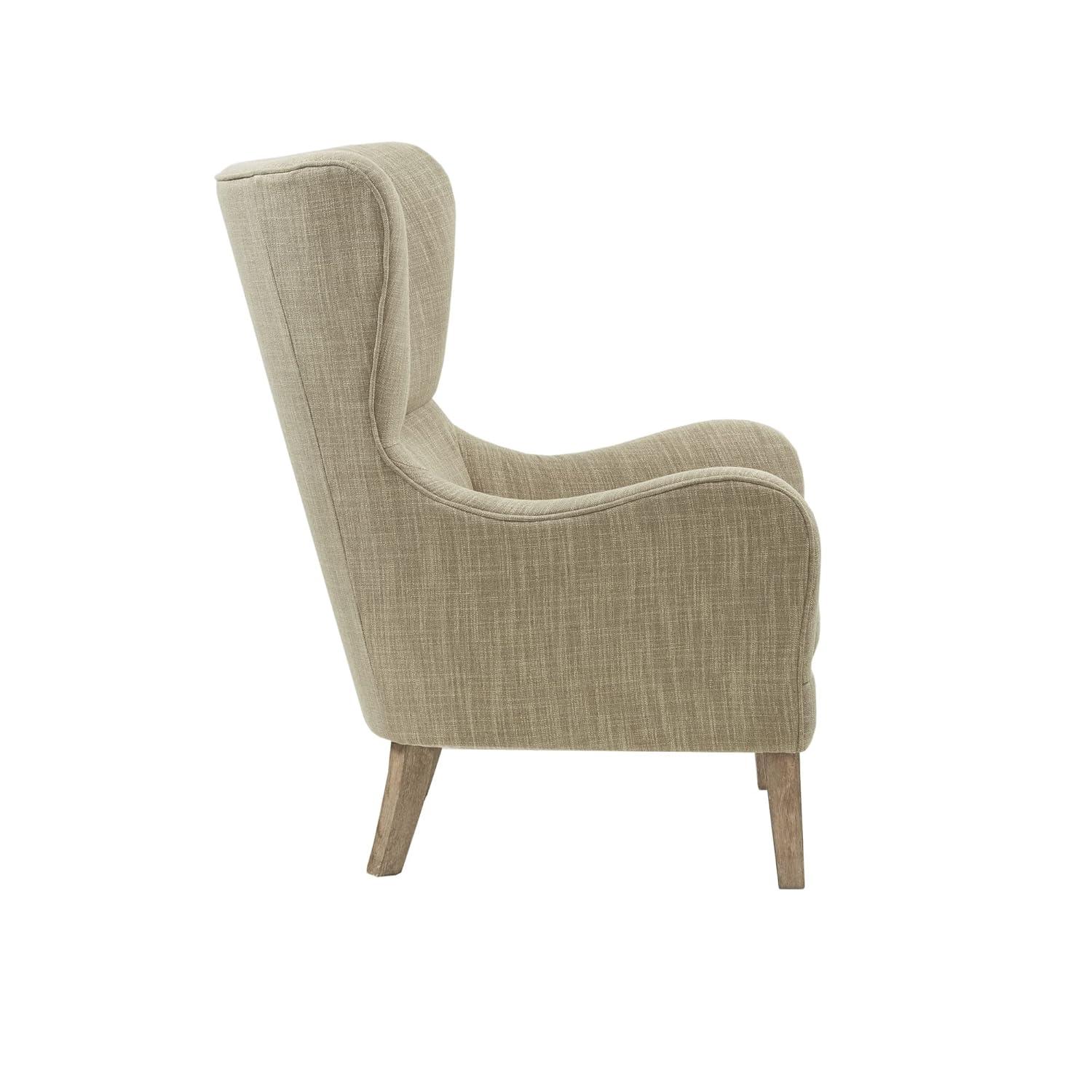 Aria Swoop Upholstered Wing Chair Taupe