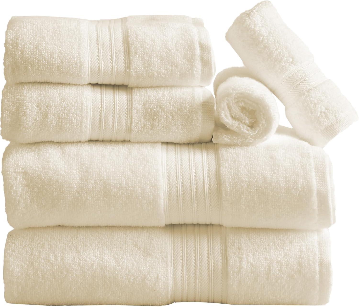 FreshFolds Super Soft 100% Ringspun Cotton Quick-Dry 6-Piece Towel Set
