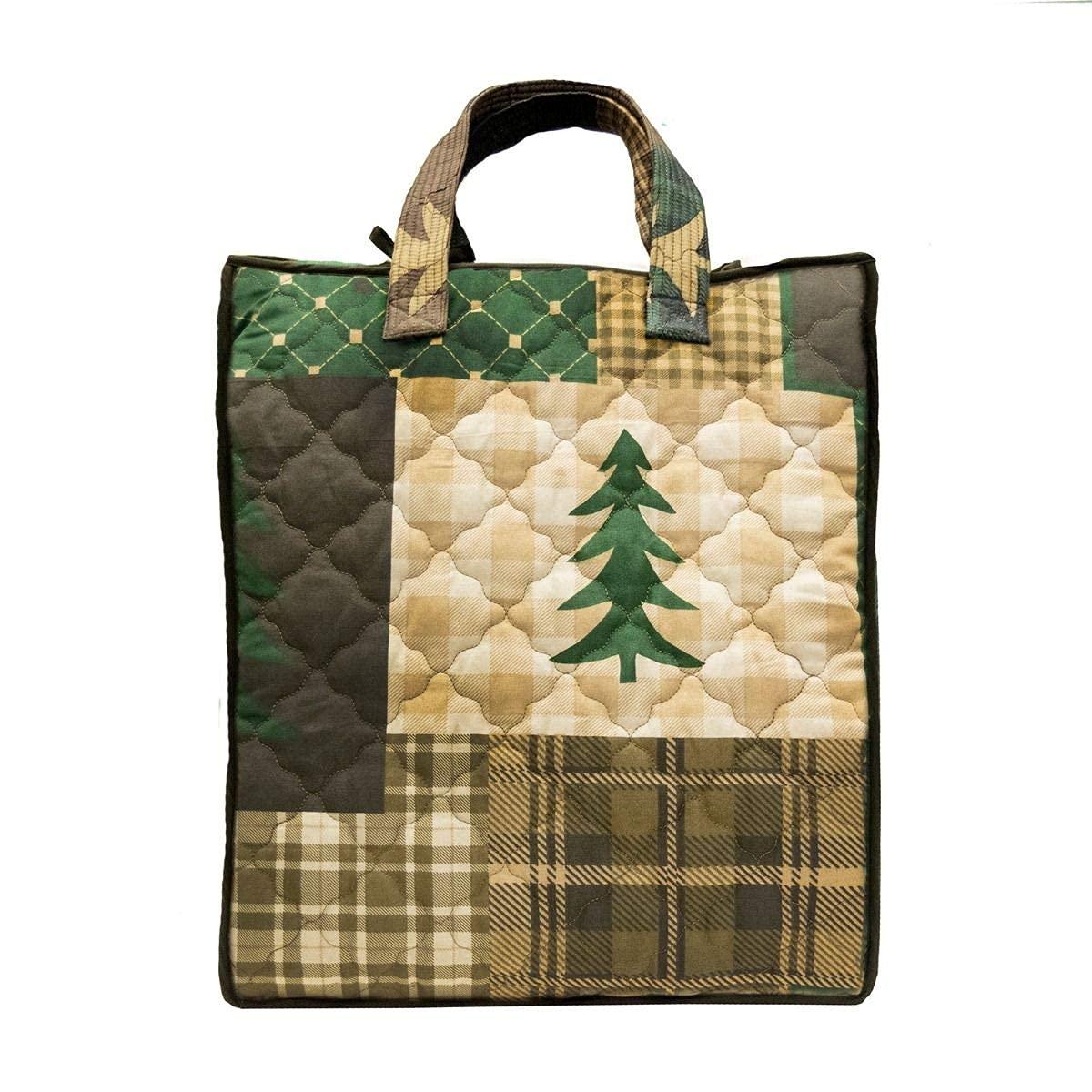 Green Forest Lodge-Themed Reversible Microfiber Quilt Set with Shams