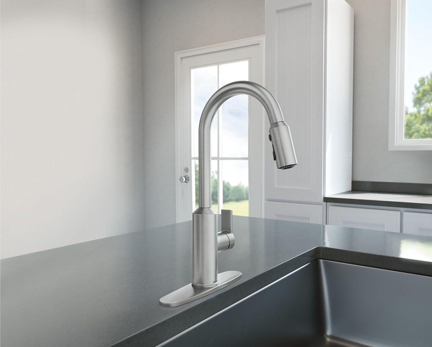 Brushed Nickel Single-Handle Pull-Out Spray Kitchen Faucet