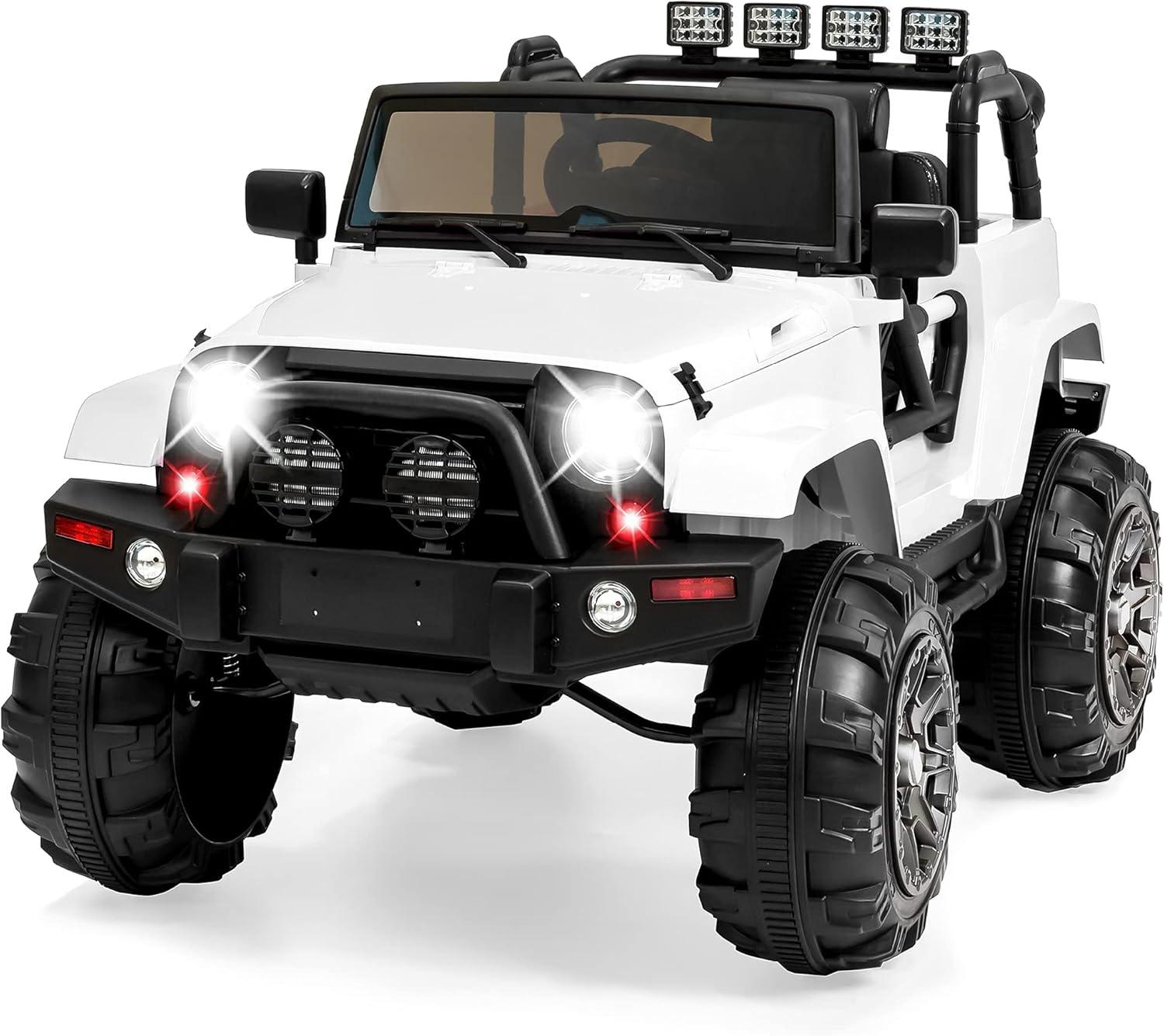 Best Choice Products 12V Kids Ride On Truck Car w/ Remote Control, Spring Suspension, Bluetooth, LED Lights