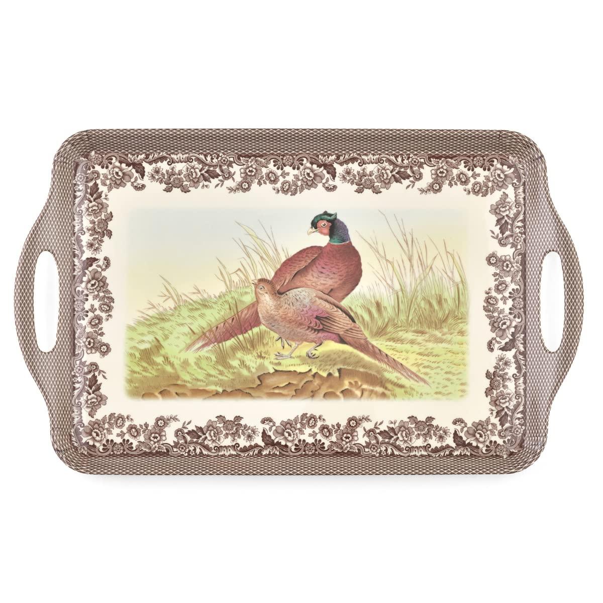Pimpernel Pimpernel Woodland Large Melamine Hndld Tray 18.9 X11.6"