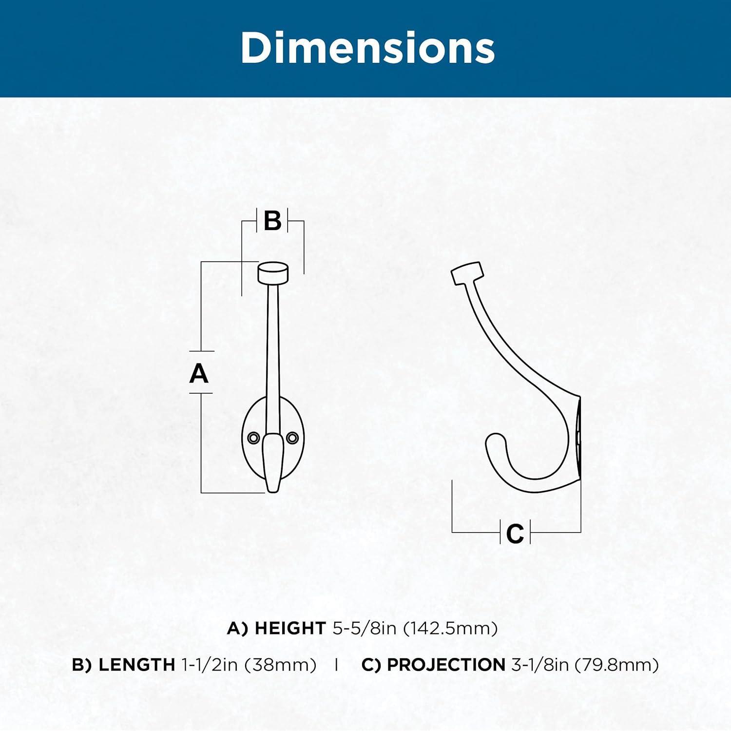 Adare Traditional Double Prong Decorative Wall Hook
