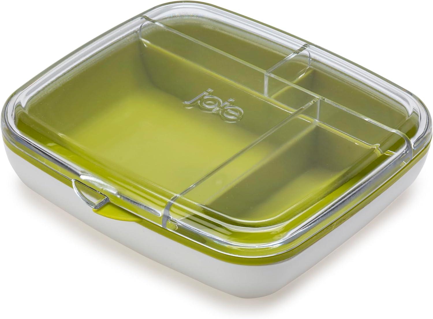 Joie 2-Liter White and Green Bento Box with Dividers