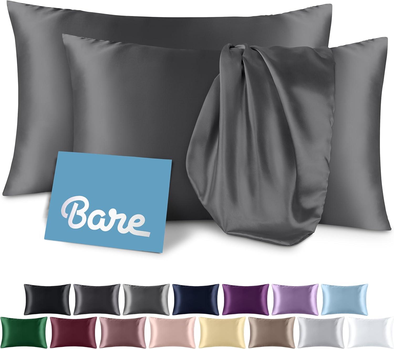 Bare Home Soft Poly Satin Pillowcase Set